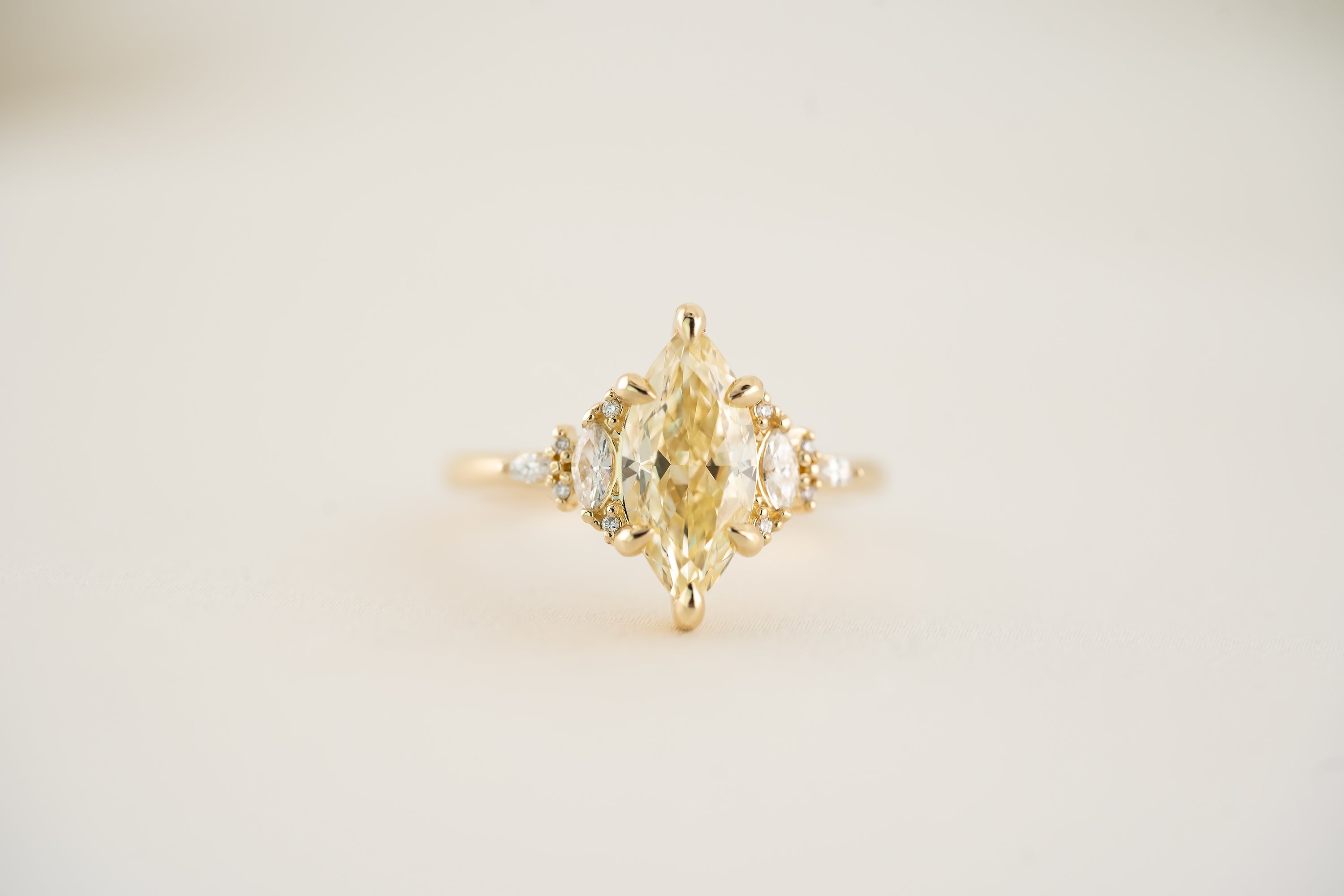 The Maeve 2 CT Marquise Yellow Diamond Ring - Lavender Creek Gems