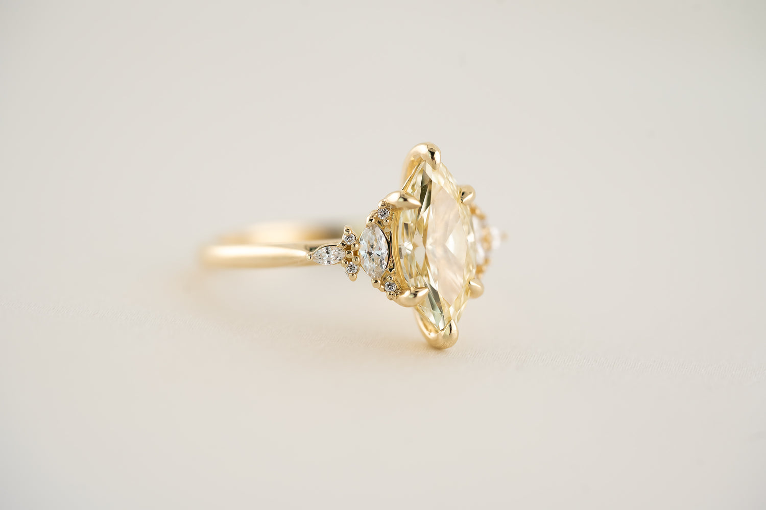 The Maeve 2 CT Marquise Yellow Diamond Ring - Lavender Creek Gems