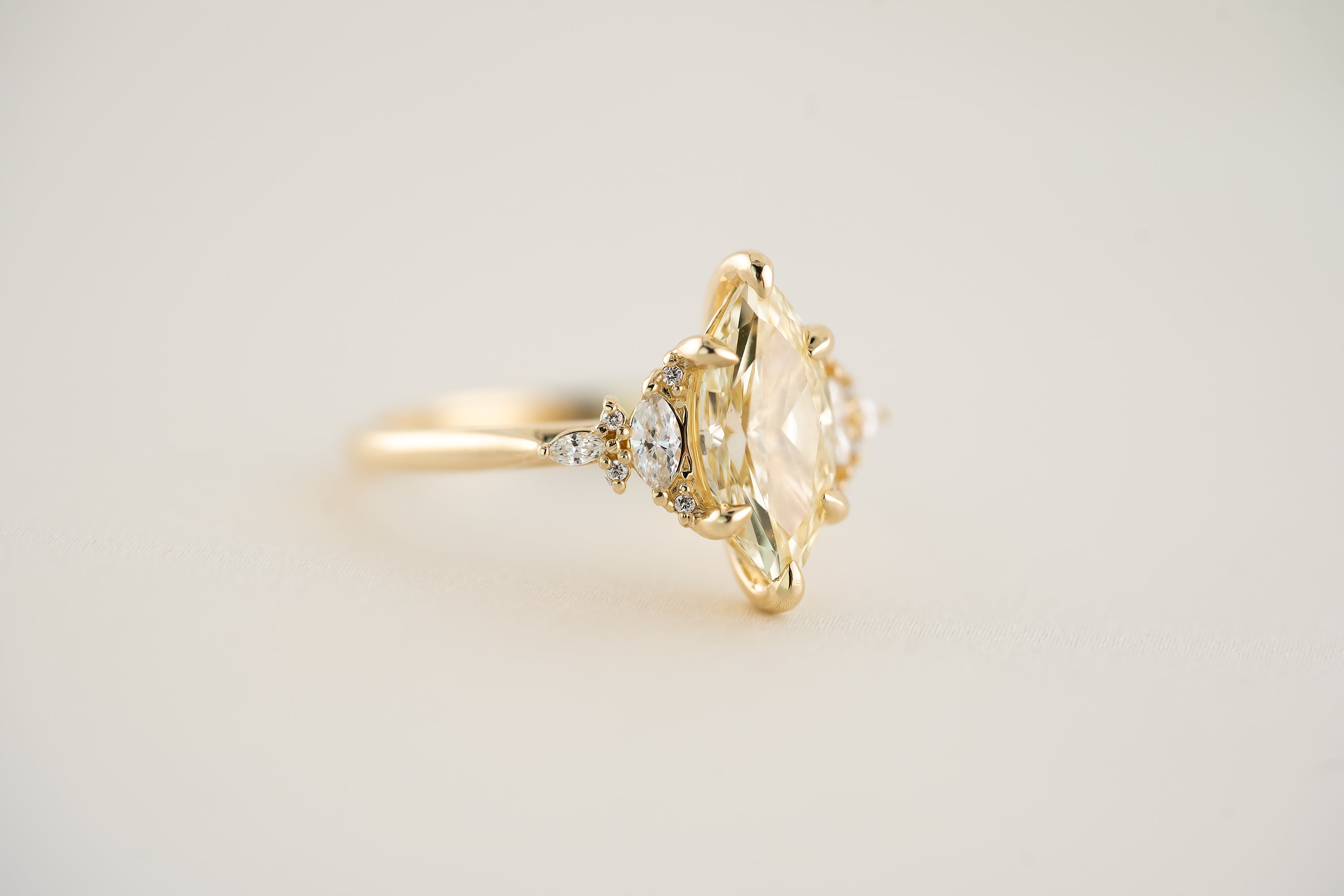 The Maeve 2 CT Marquise Yellow Diamond Ring - Lavender Creek Gems