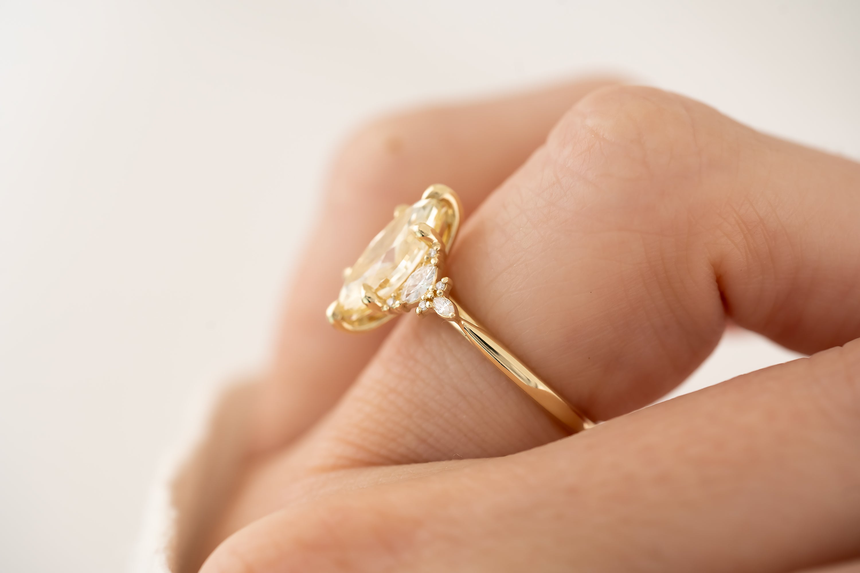 The Maeve 2 CT Marquise Yellow Diamond Ring - Lavender Creek Gems