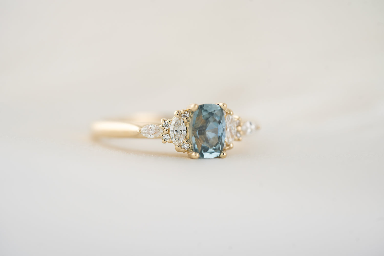 The Maeve Ring | 1 CT Elongated Regal Radiant™ Blue Montana Sapphire - Lavender Creek Gems