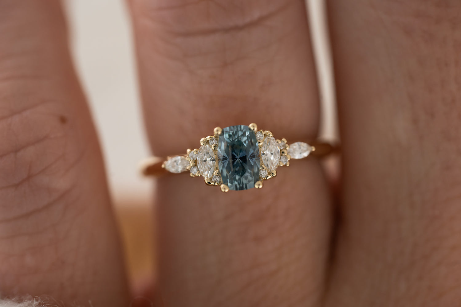 The Maeve Ring | 1 CT Elongated Regal Radiant™ Blue Montana Sapphire - Lavender Creek Gems