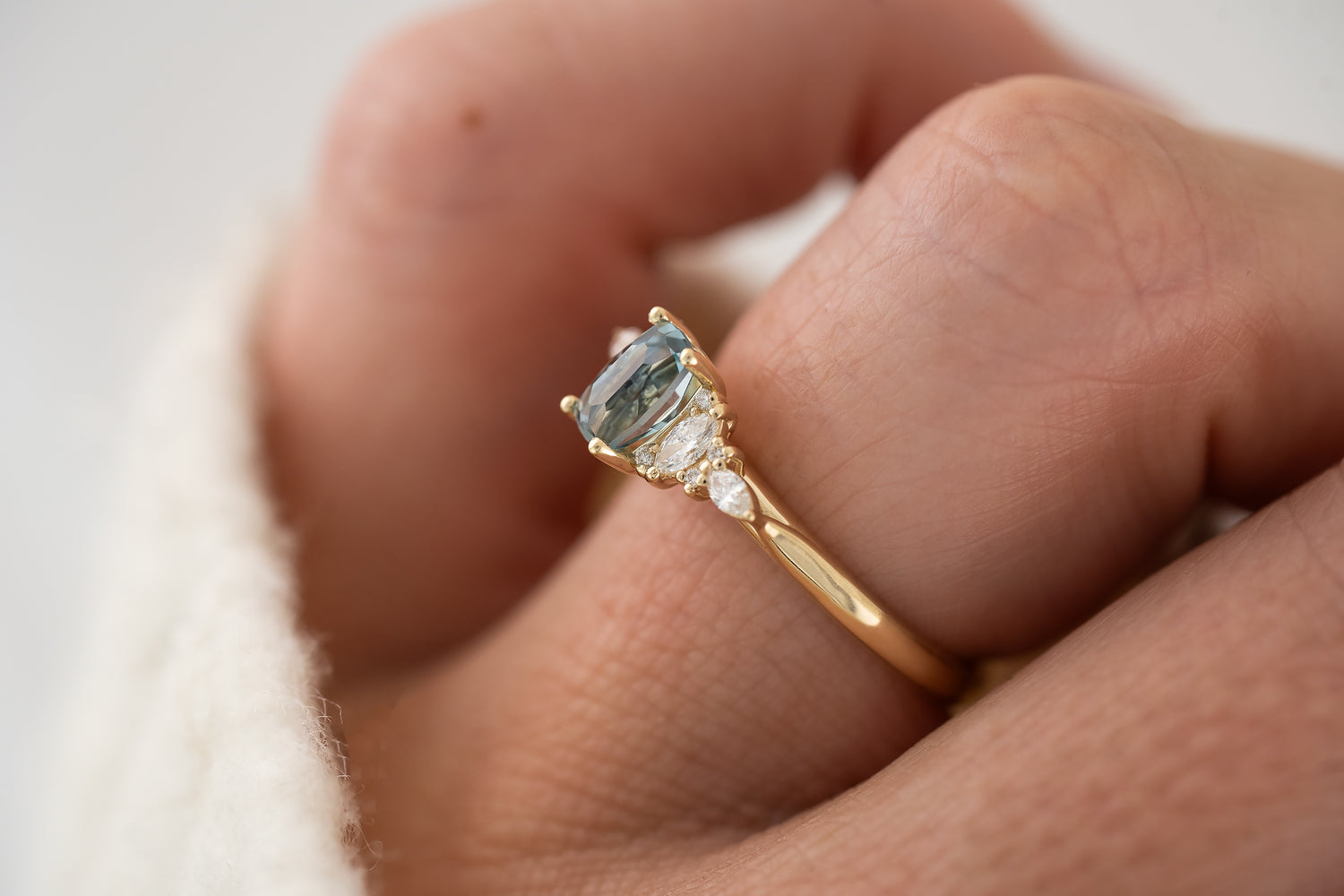 The Maeve Ring | 1 CT Elongated Regal Radiant™ Blue Montana Sapphire - Lavender Creek Gems