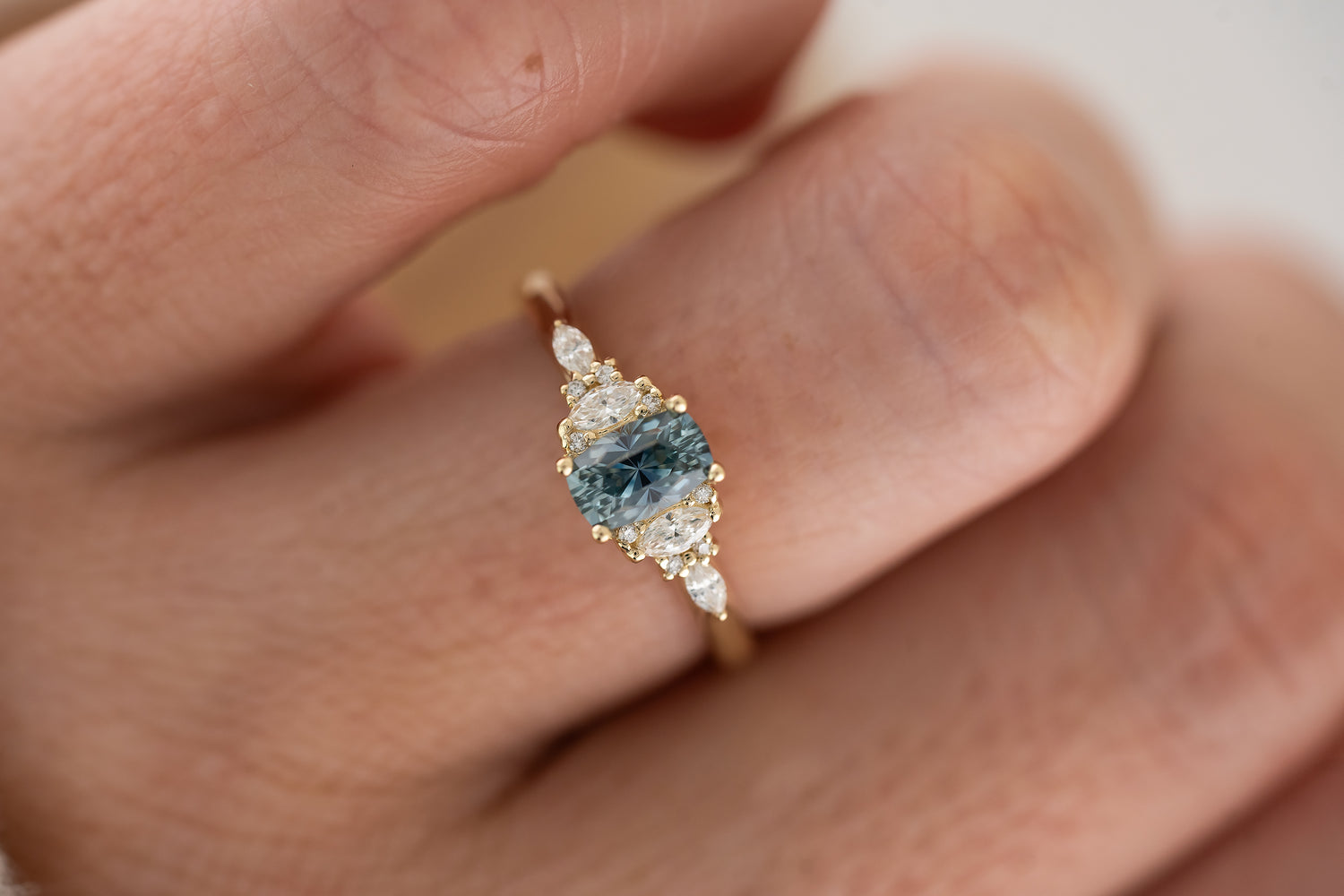 The Maeve Ring | 1 CT Elongated Regal Radiant™ Blue Montana Sapphire - Lavender Creek Gems