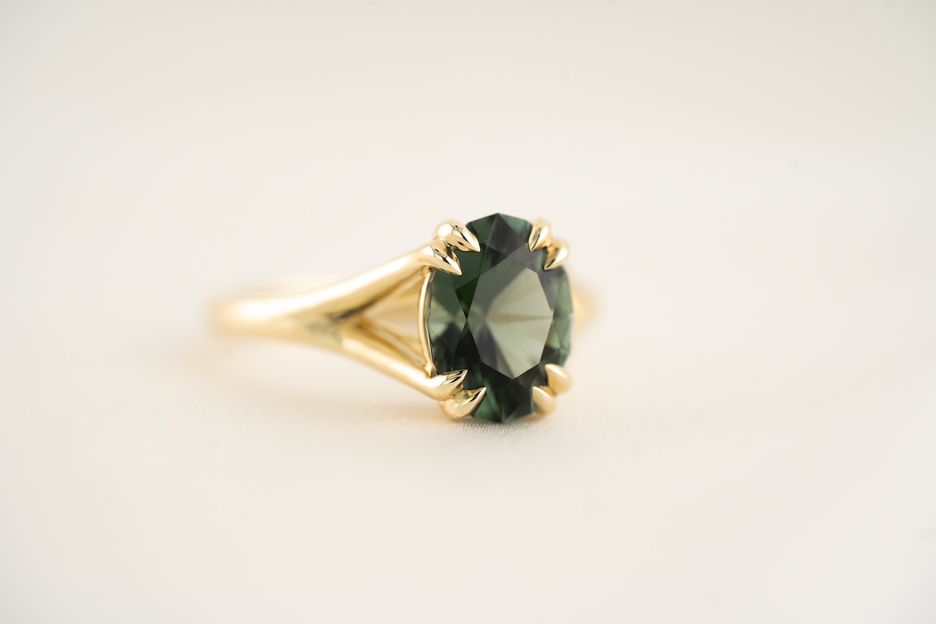 The Weaver Ring - 2.88 CT Oval Forest Green Tourmaline - Lavender Creek Gems