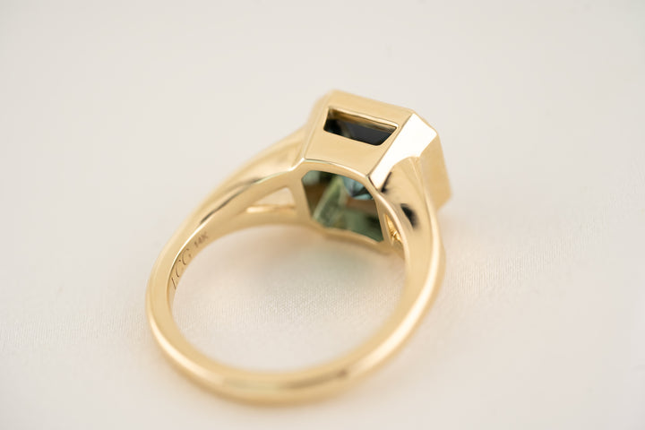 The Tara Ring - 3.3 CT Square Radiant Blue Tourmaline Ring