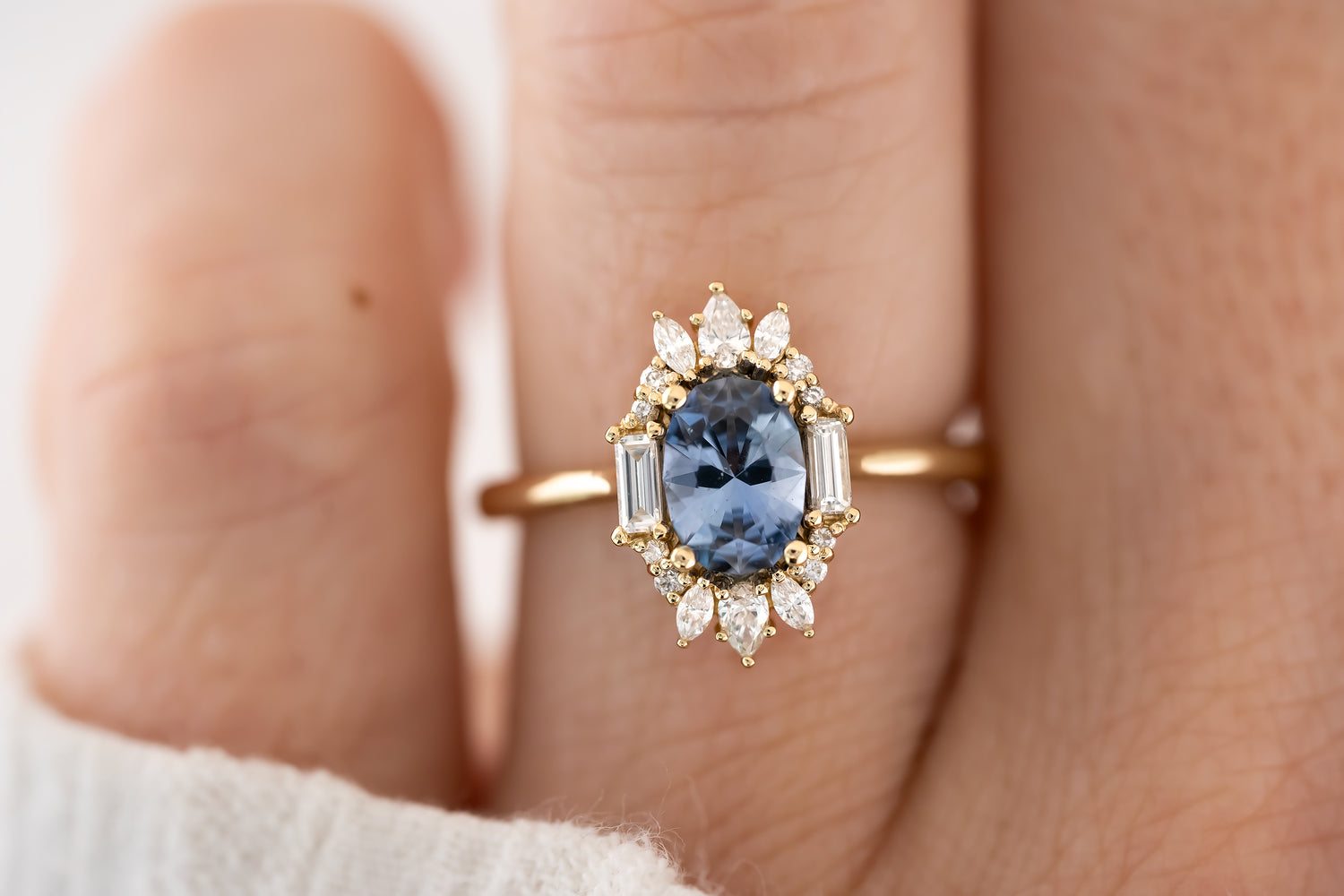The Georgia 0.94 CT Blue Sapphire Ring - Lavender Creek Gems