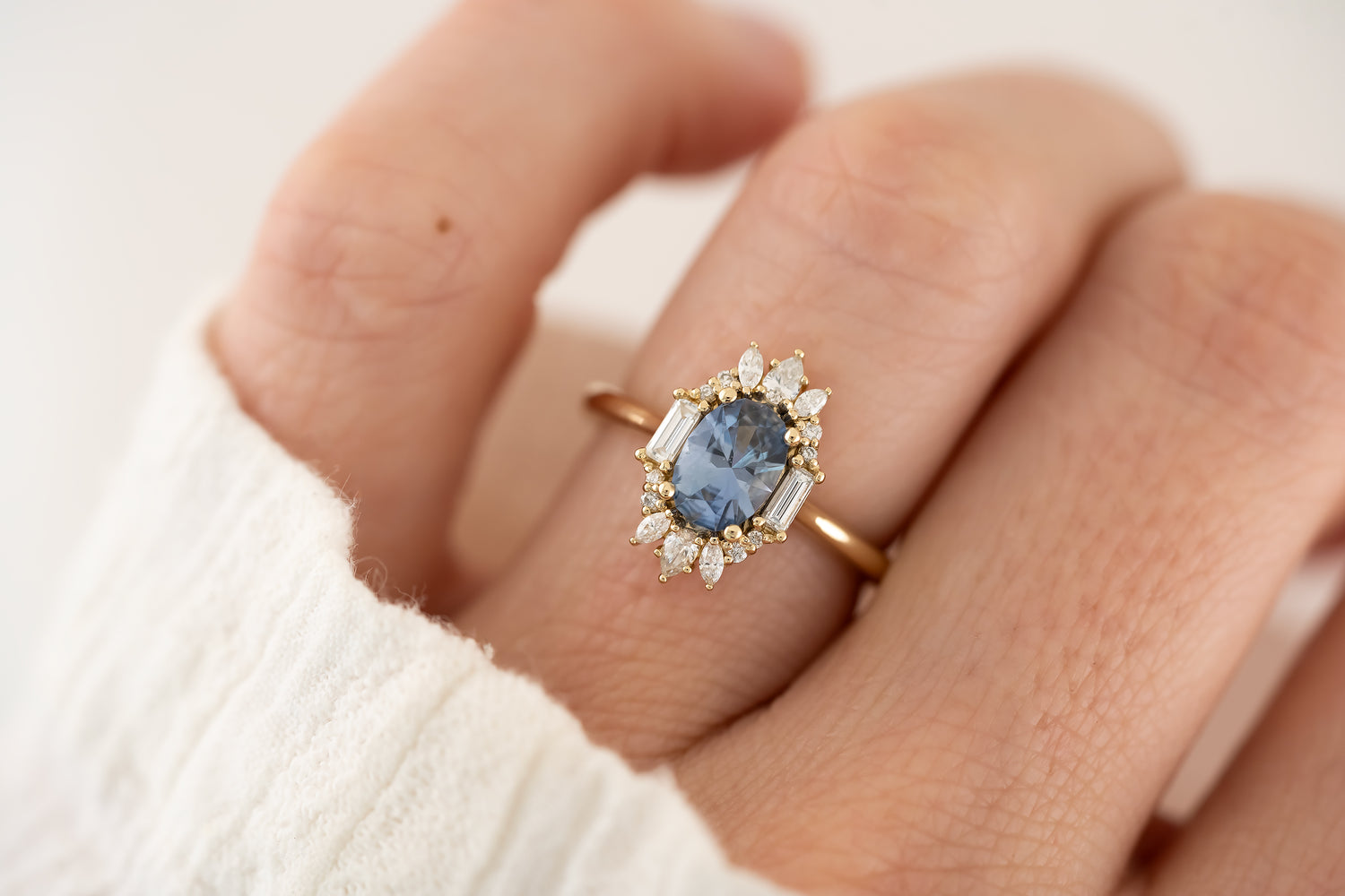 The Georgia 0.94 CT Blue Sapphire Ring - Lavender Creek Gems