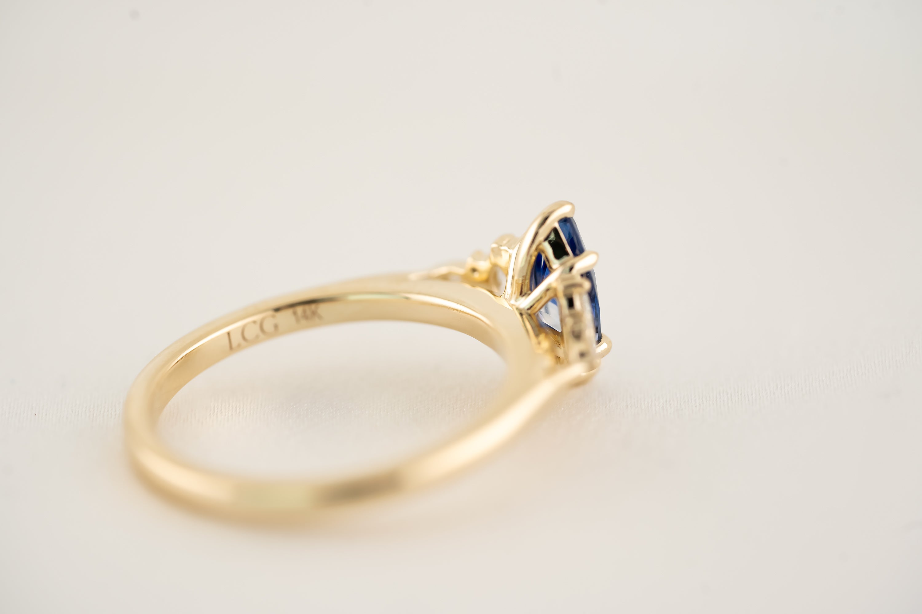 The Maeve - 0.72 CT Marquise Royal Blue Sapphire Ring - Lavender Creek Gems