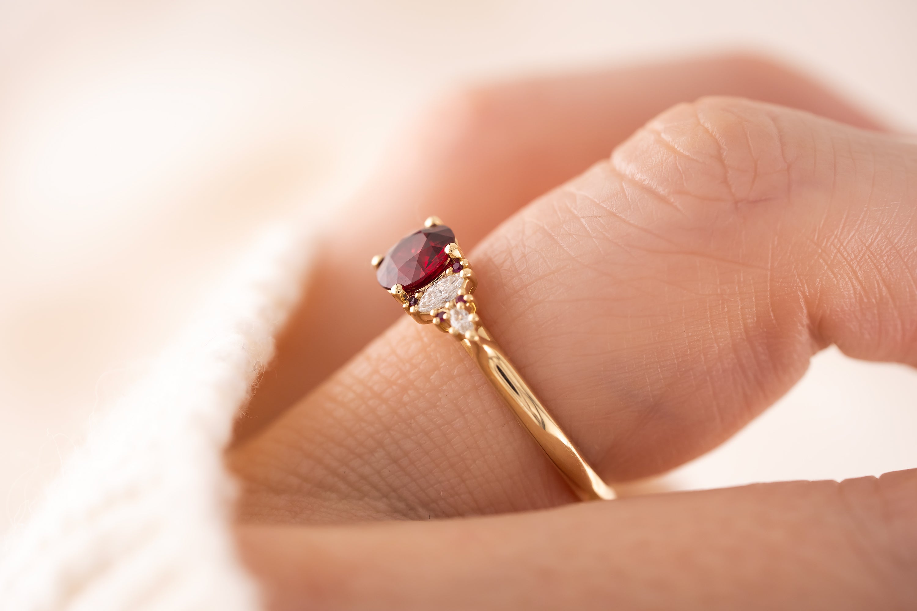 The Maeve Ring | 0.82 CT Round Ruby - Lavender Creek Gems