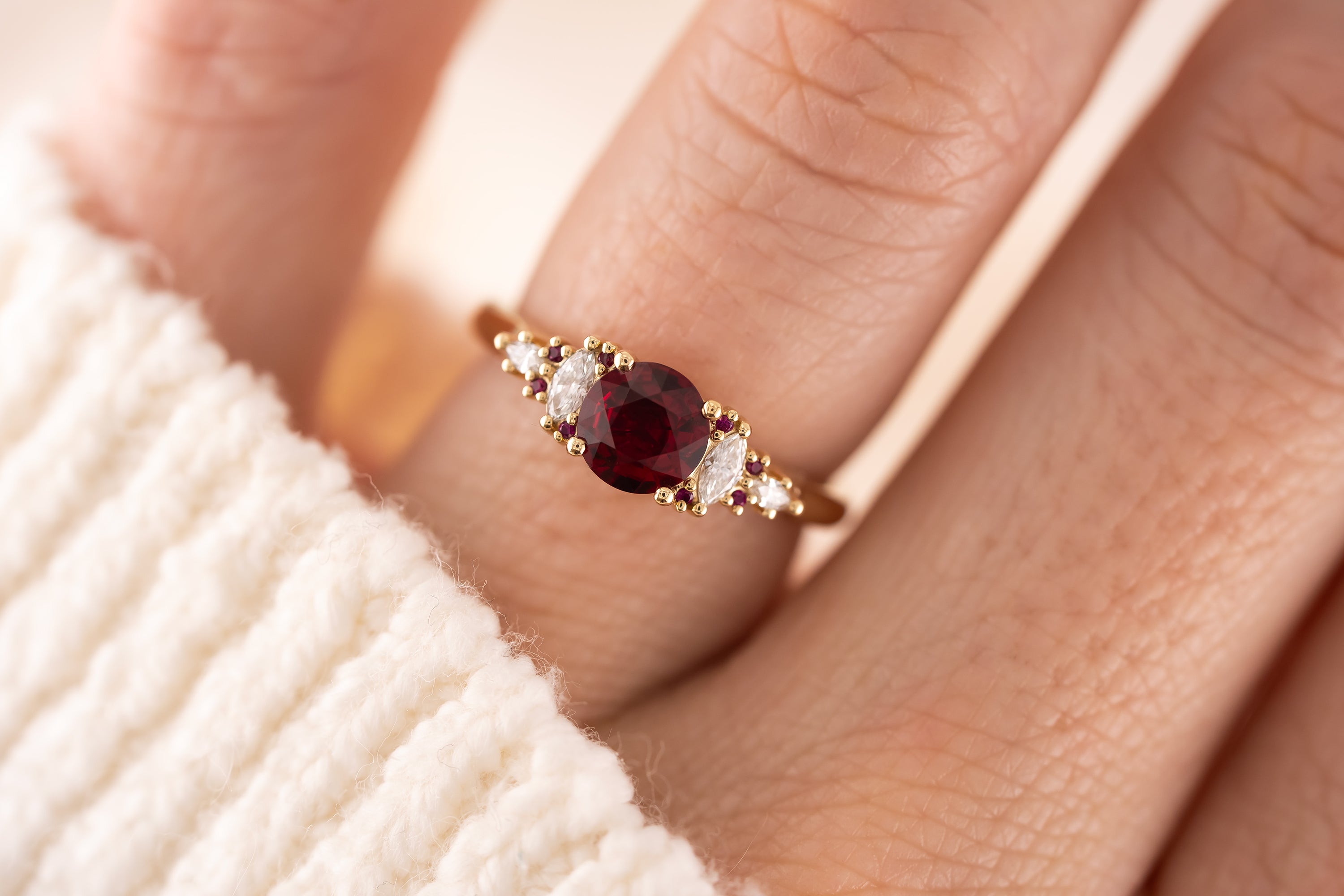 The Maeve Ring | 0.82 CT Round Ruby - Lavender Creek Gems