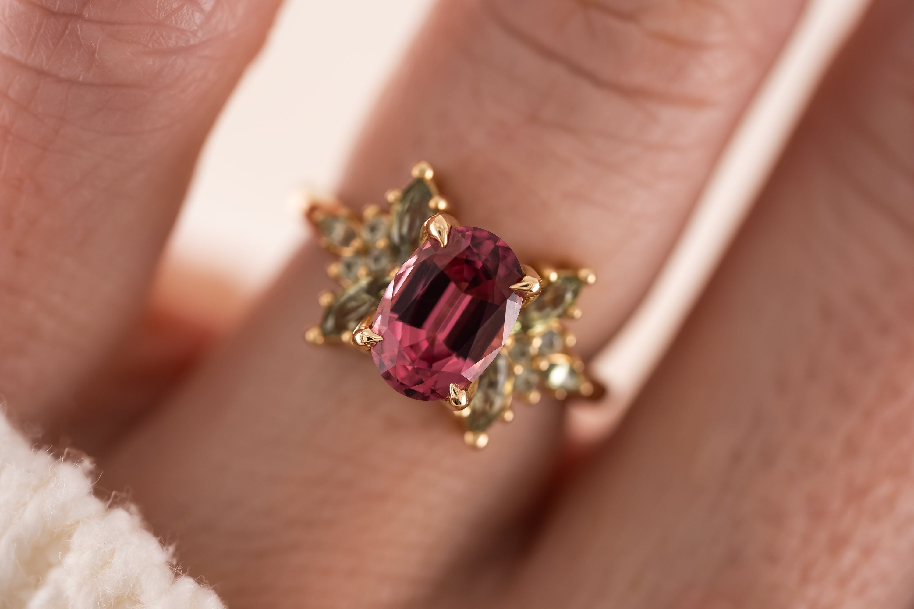 The Veraine Ring | 2.26 Oval Rose Spinel - Lavender Creek Gems