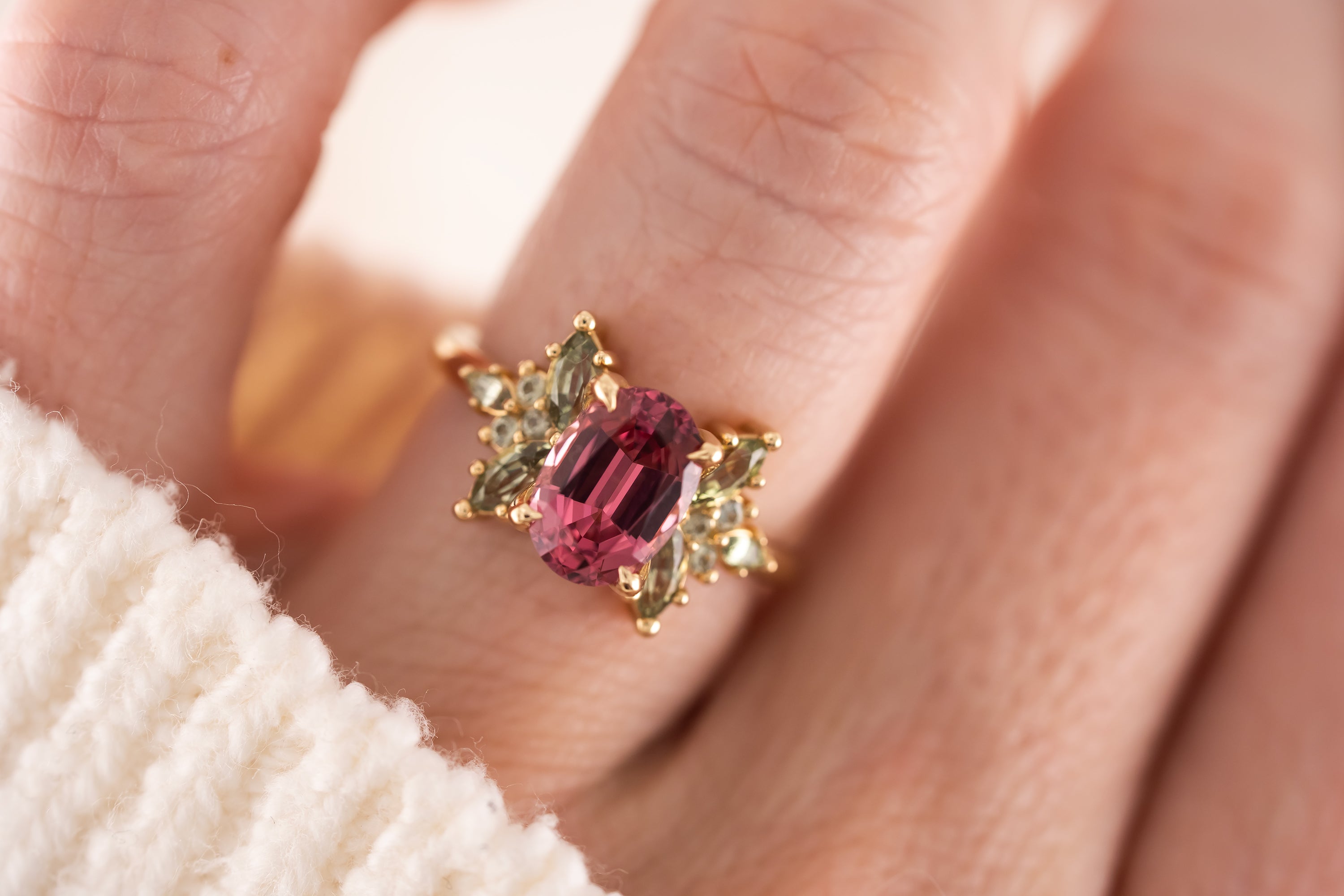 The Veraine Ring | 2.26 Oval Rose Spinel - Lavender Creek Gems