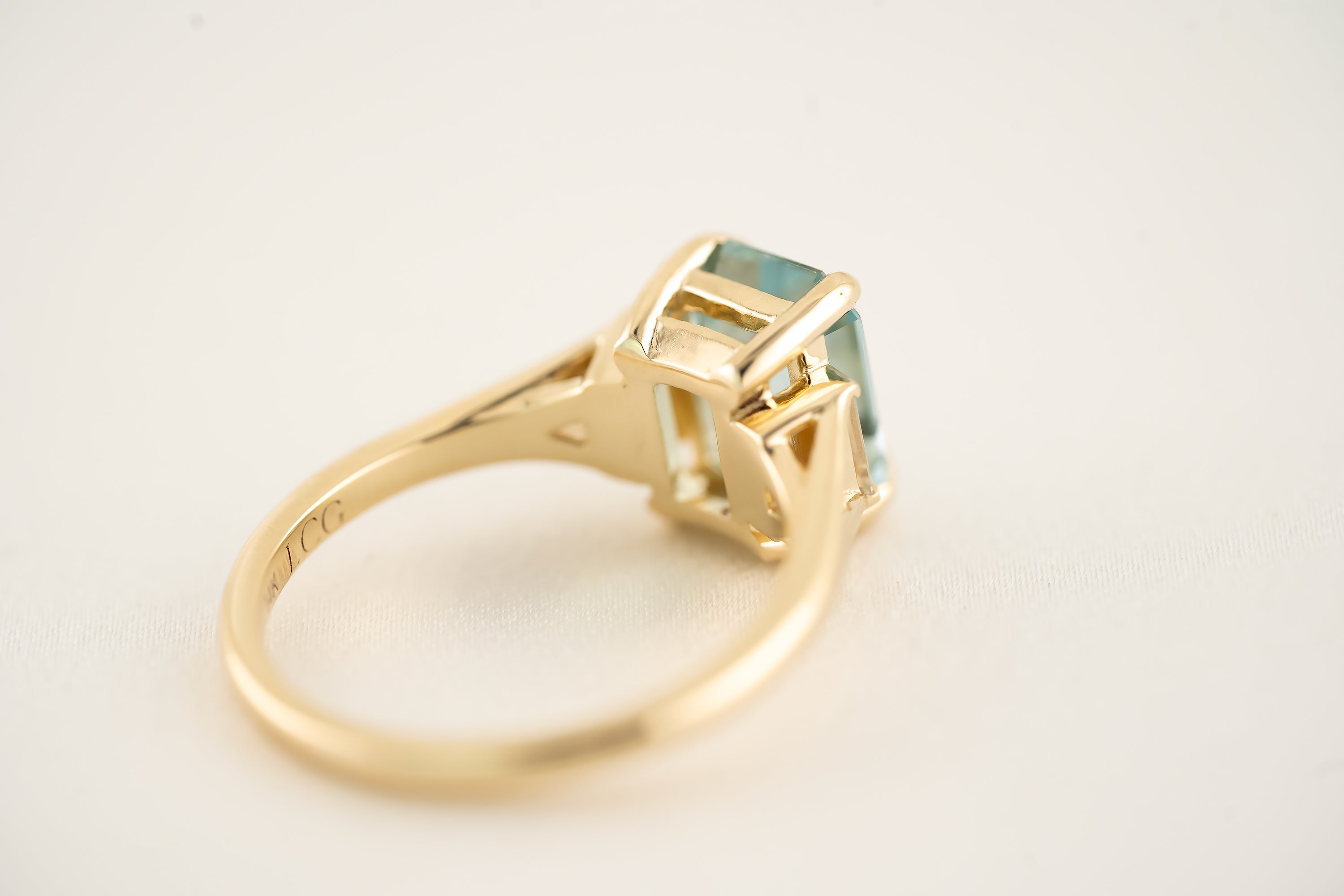 The Winora - 2.35 CT Emerald Cut Aquamarine Ring - Lavender Creek Gems