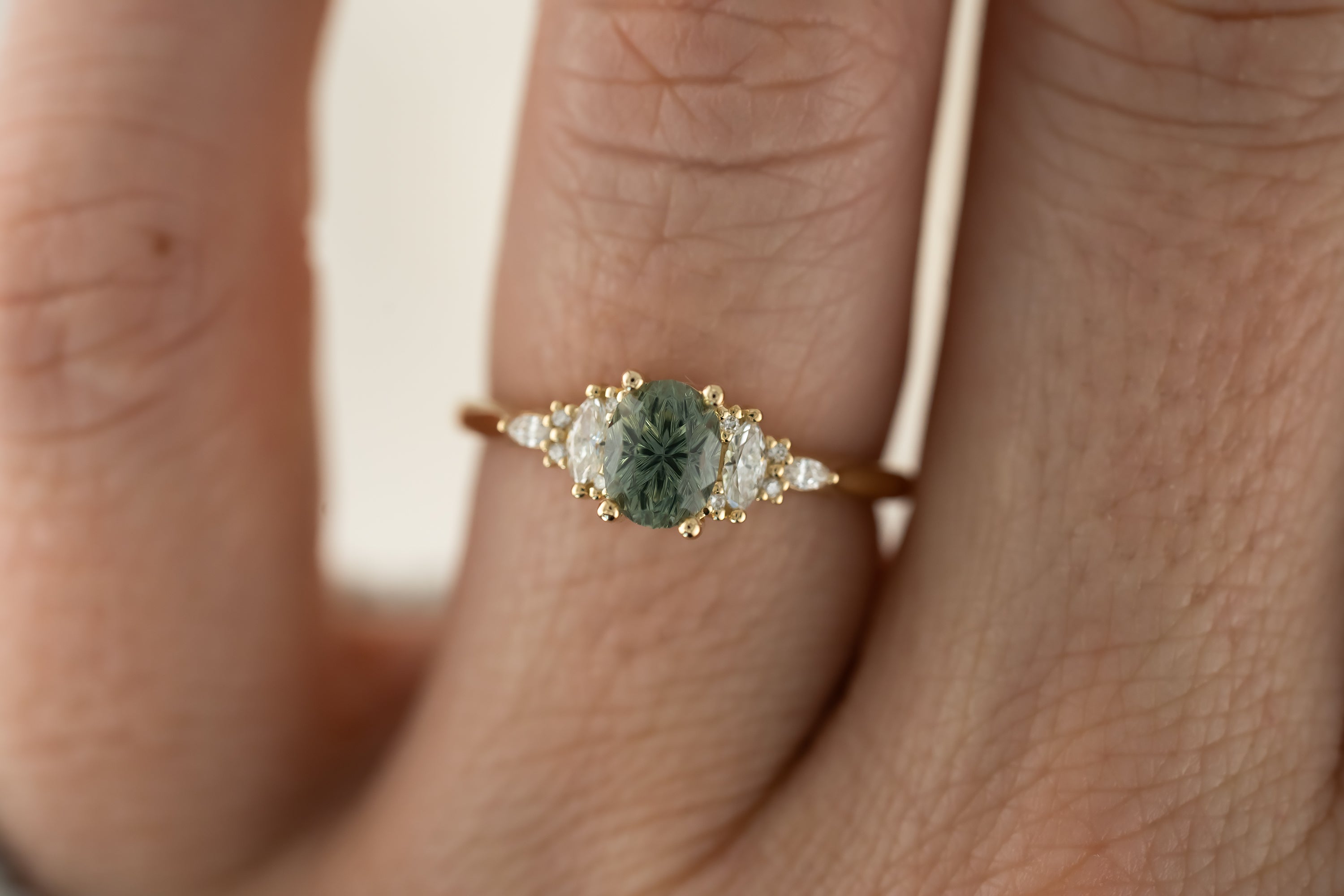 The Maeve Ring | 1.24 CT Regal Radiant™ Teal Blue Sapphire - Lavender Creek Gems