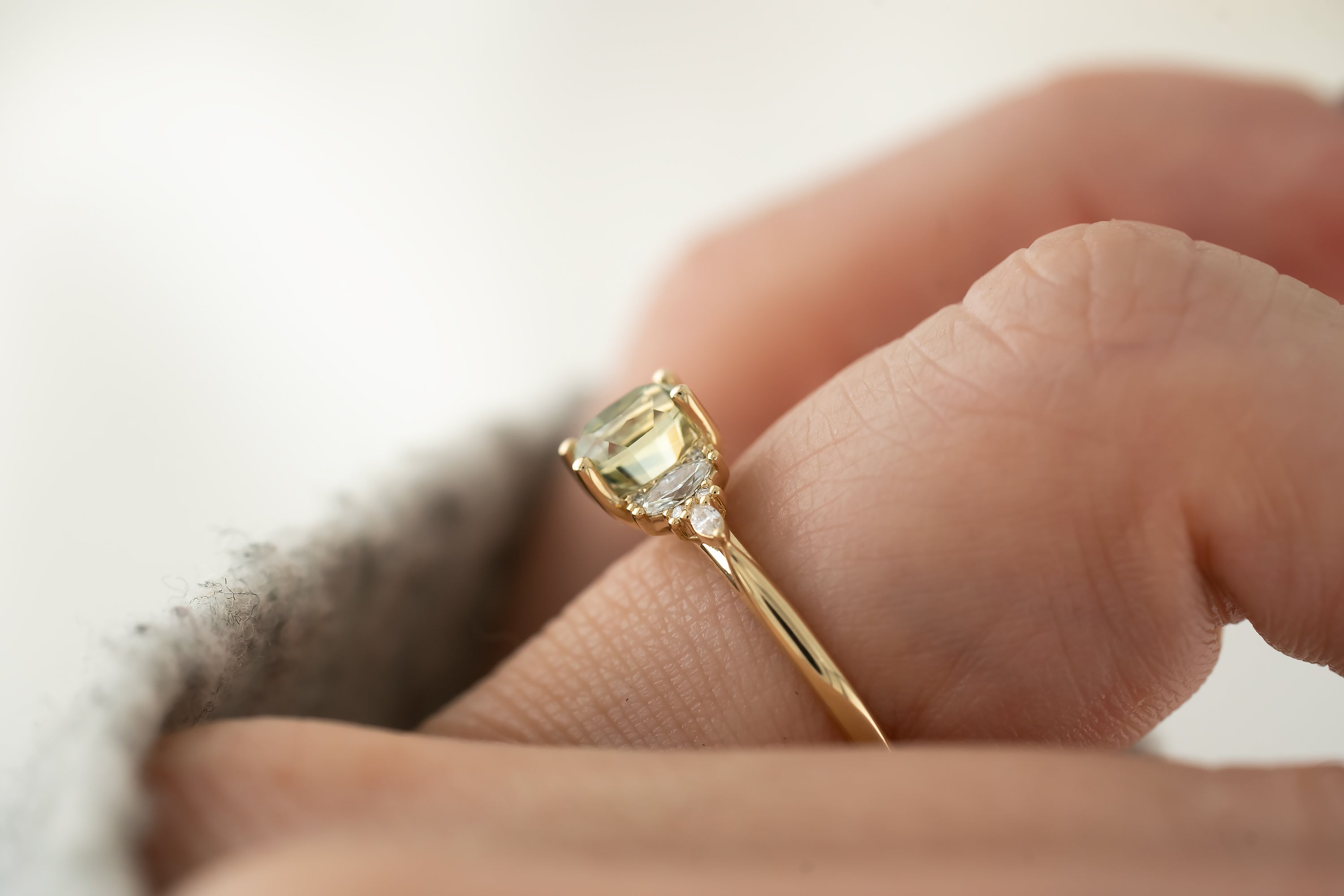 The Maeve Ring | 1.24 CT Regal Radiant™ Teal Blue Sapphire - Lavender Creek Gems