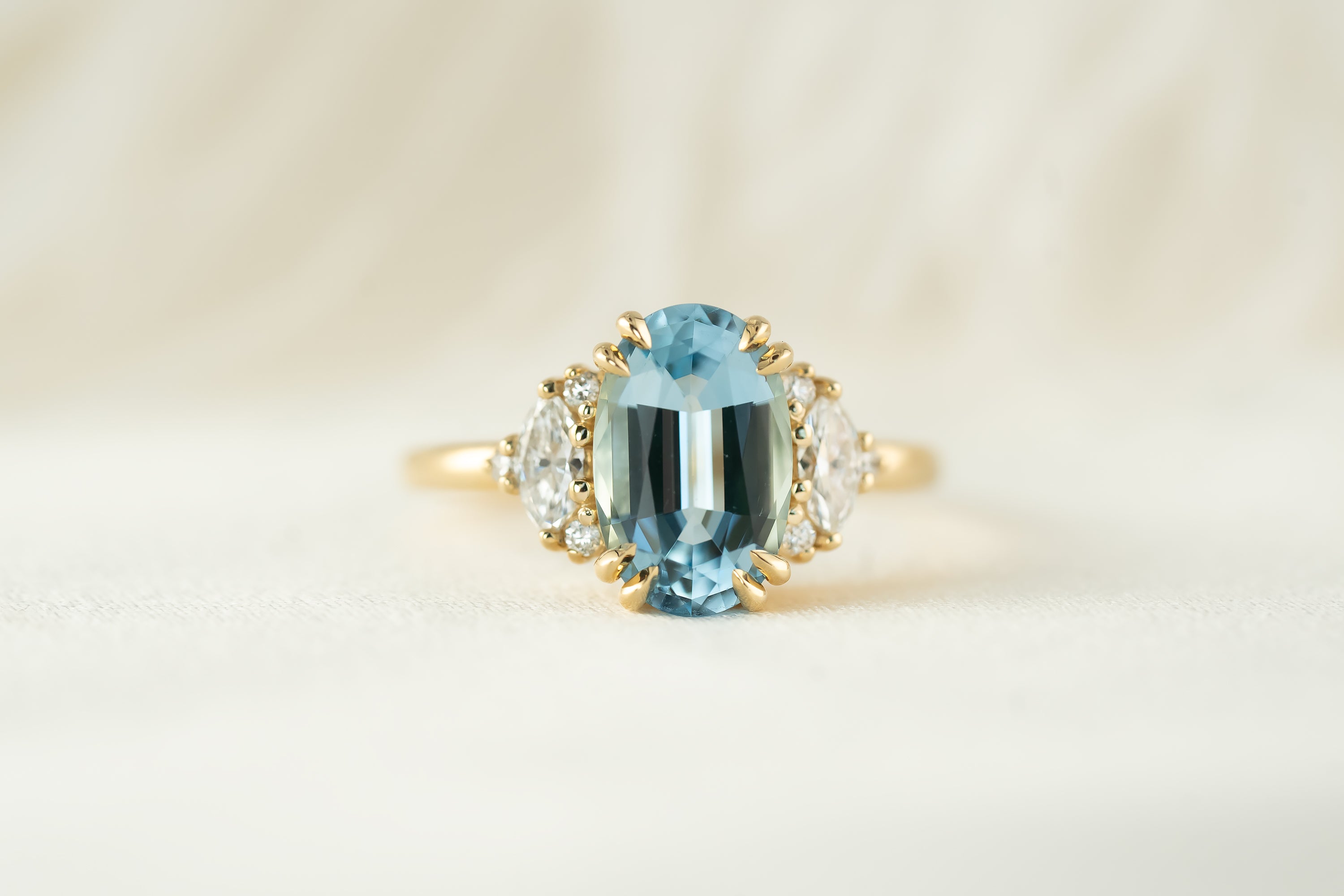 The Maren Ring | 2.14 CT Oval Aquamarine - Lavender Creek Gems