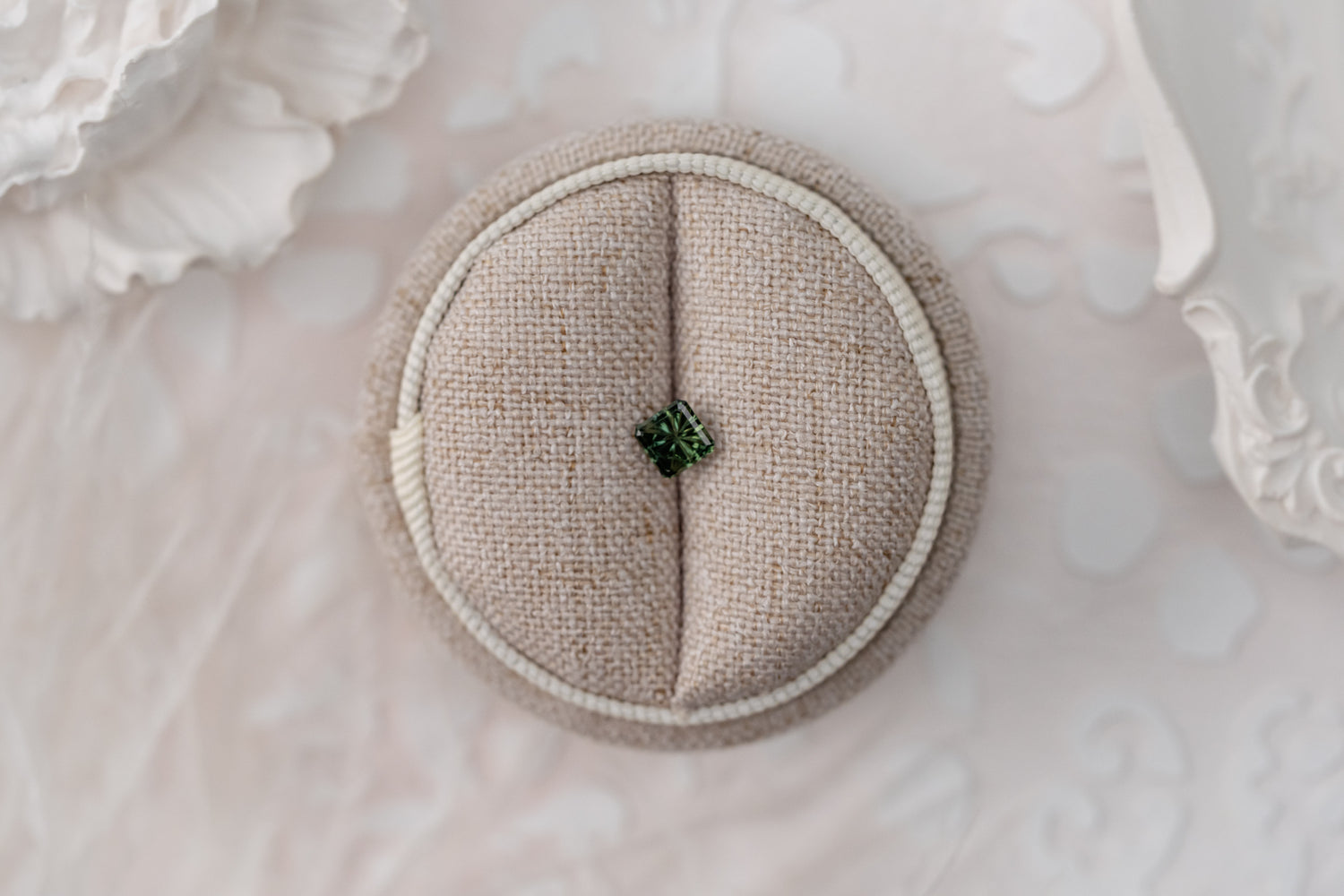 0.61 CT Square Starbrite™ Cut Green Australian Sapphire - Lavender Creek Gems