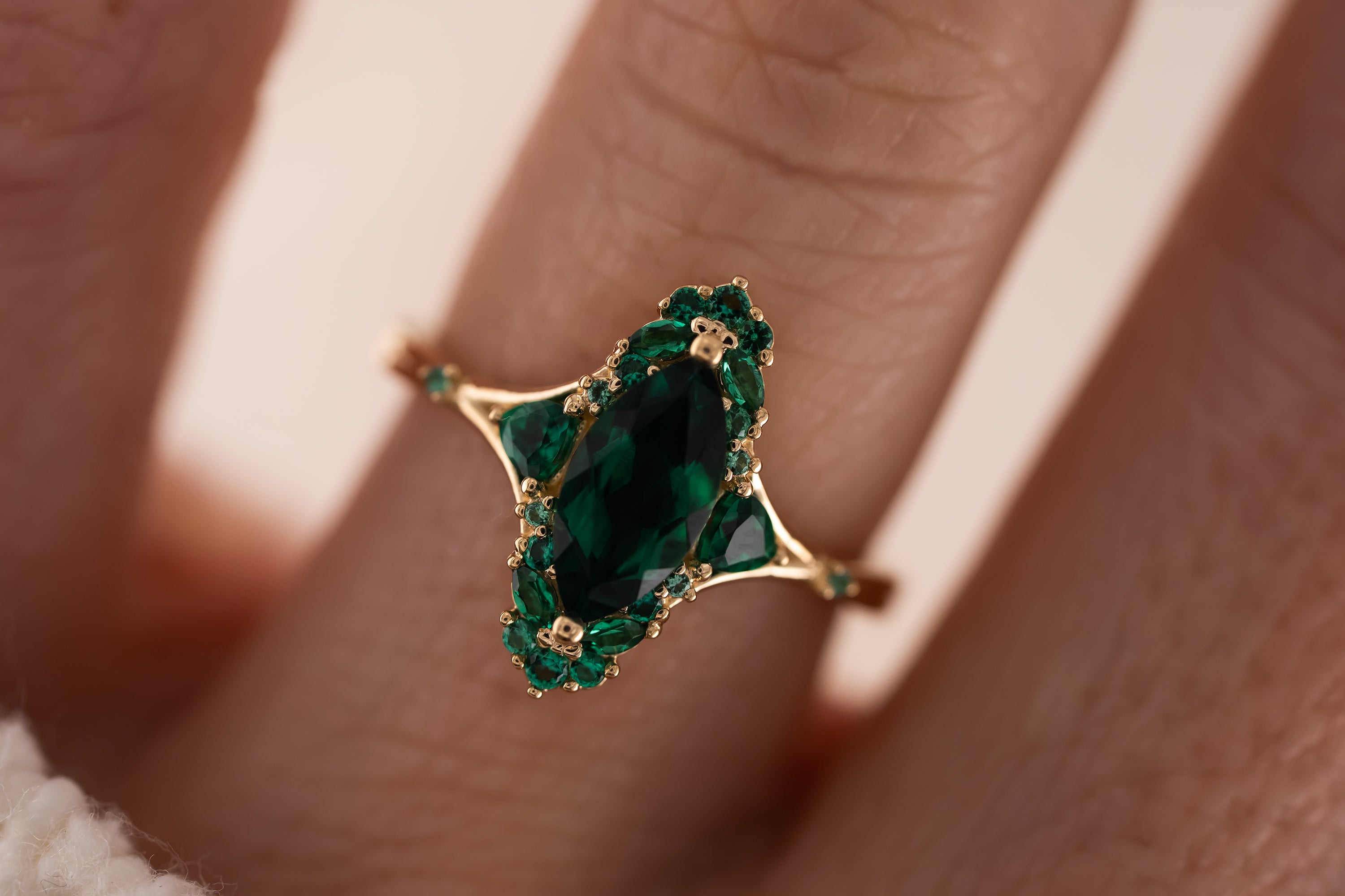 The Everlight Ring | Lab Grown Emerald | Made to Order - Lavender Creek Gems