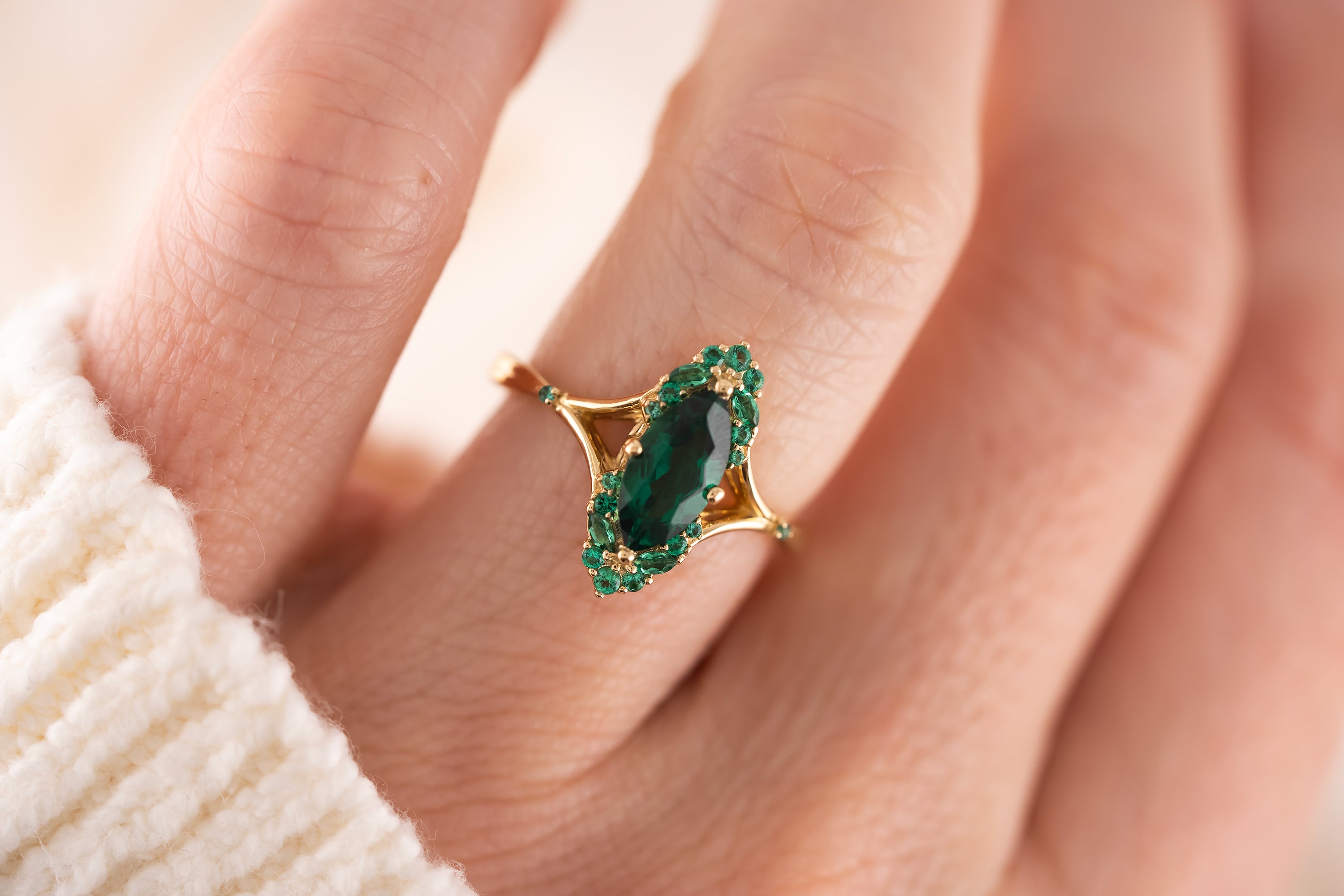 The Everlight Ring | Lab Grown Emerald | Made to Order - Lavender Creek Gems