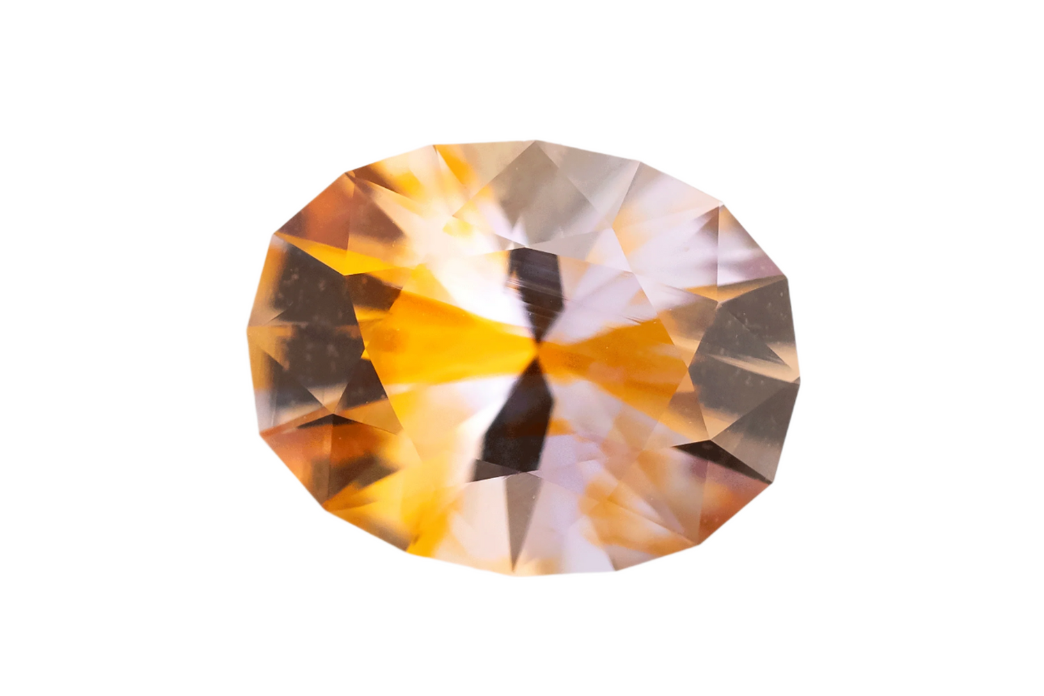 1.39 CT Oval Cut Bicolor Peach Sapphire - Lavender Creek Gems