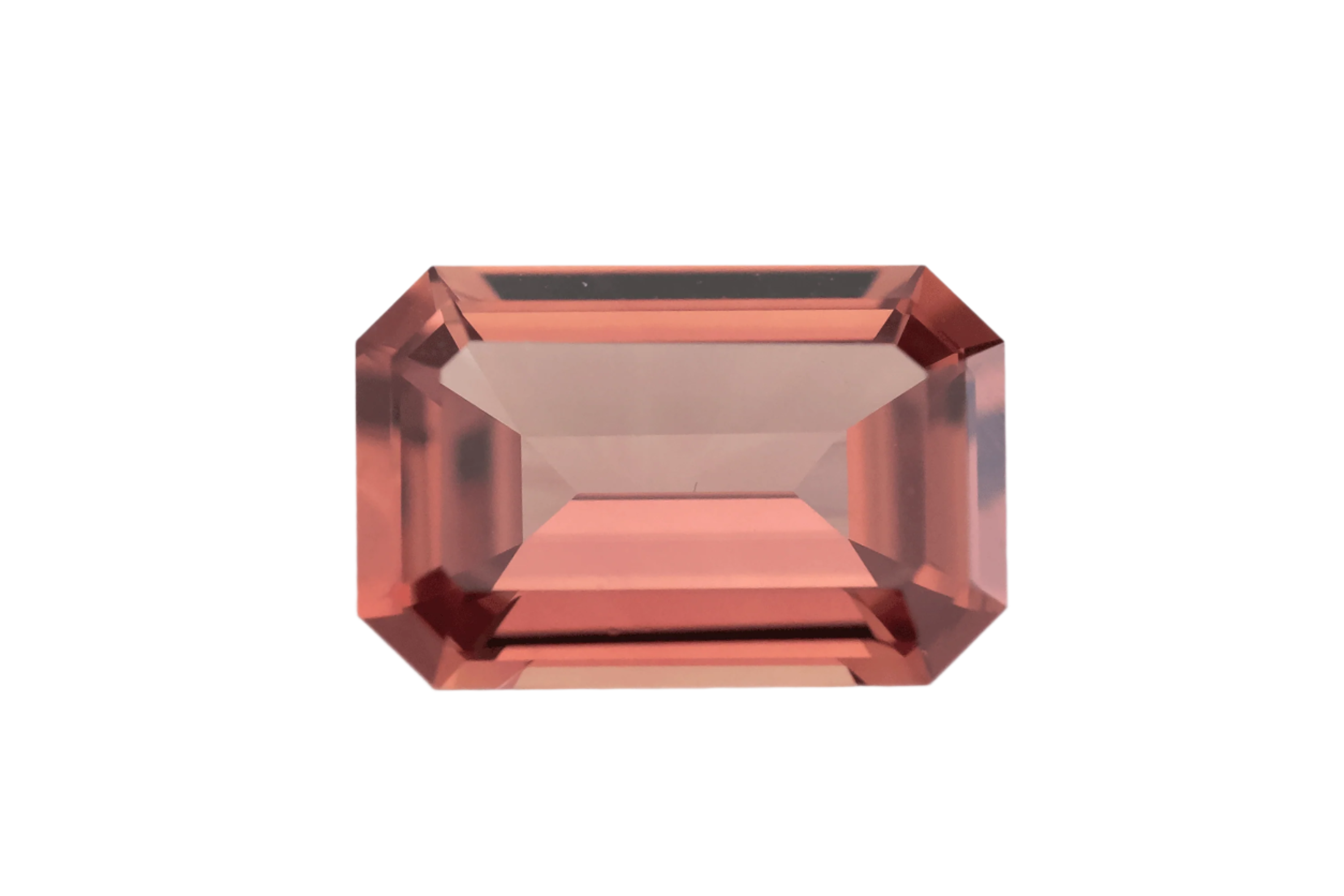 1.43 CT Emerald Cut Deep Coral Sapphire - Lavender Creek Gems