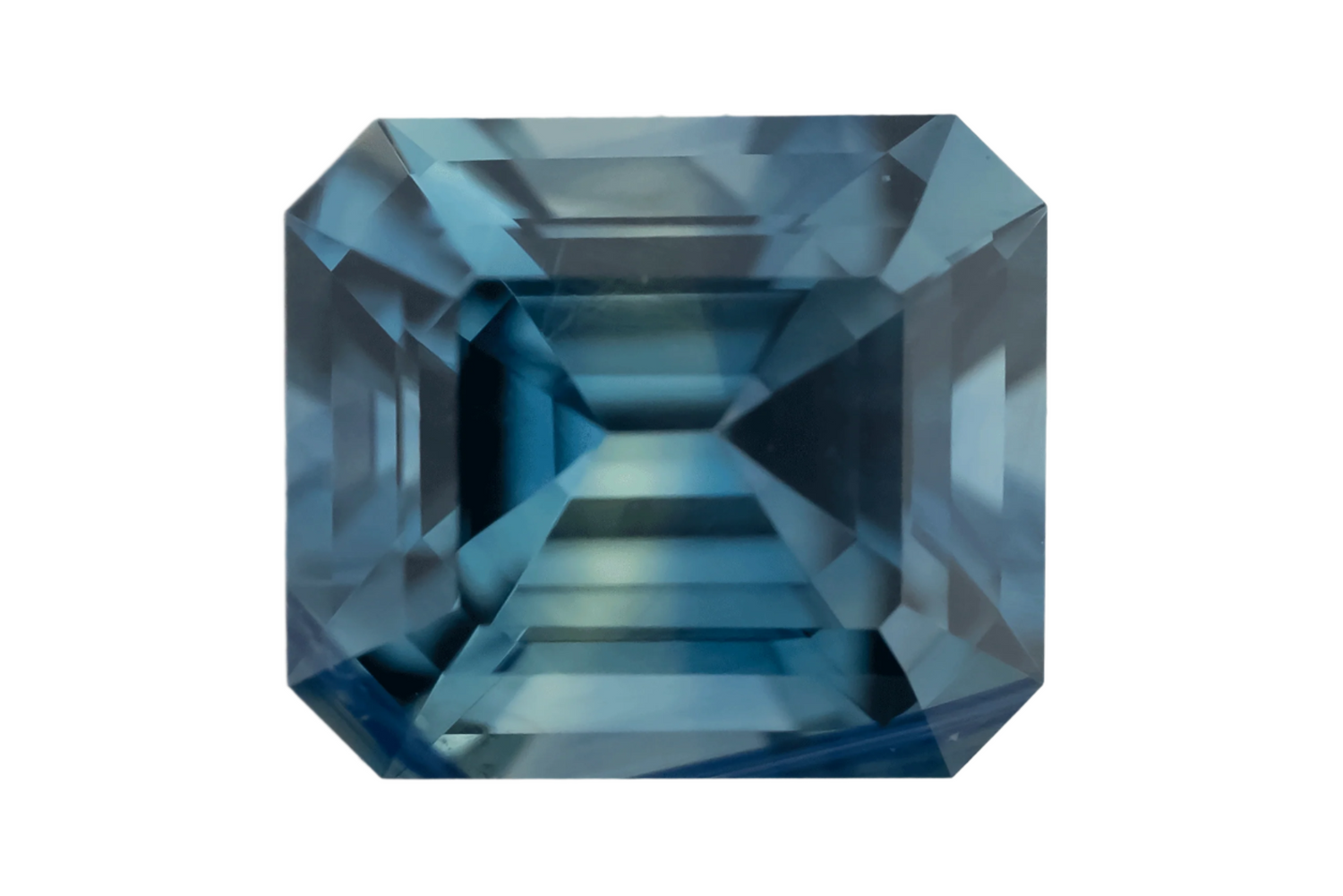 1.22 CT Emerald Cut Teal Sapphire - Lavender Creek Gems