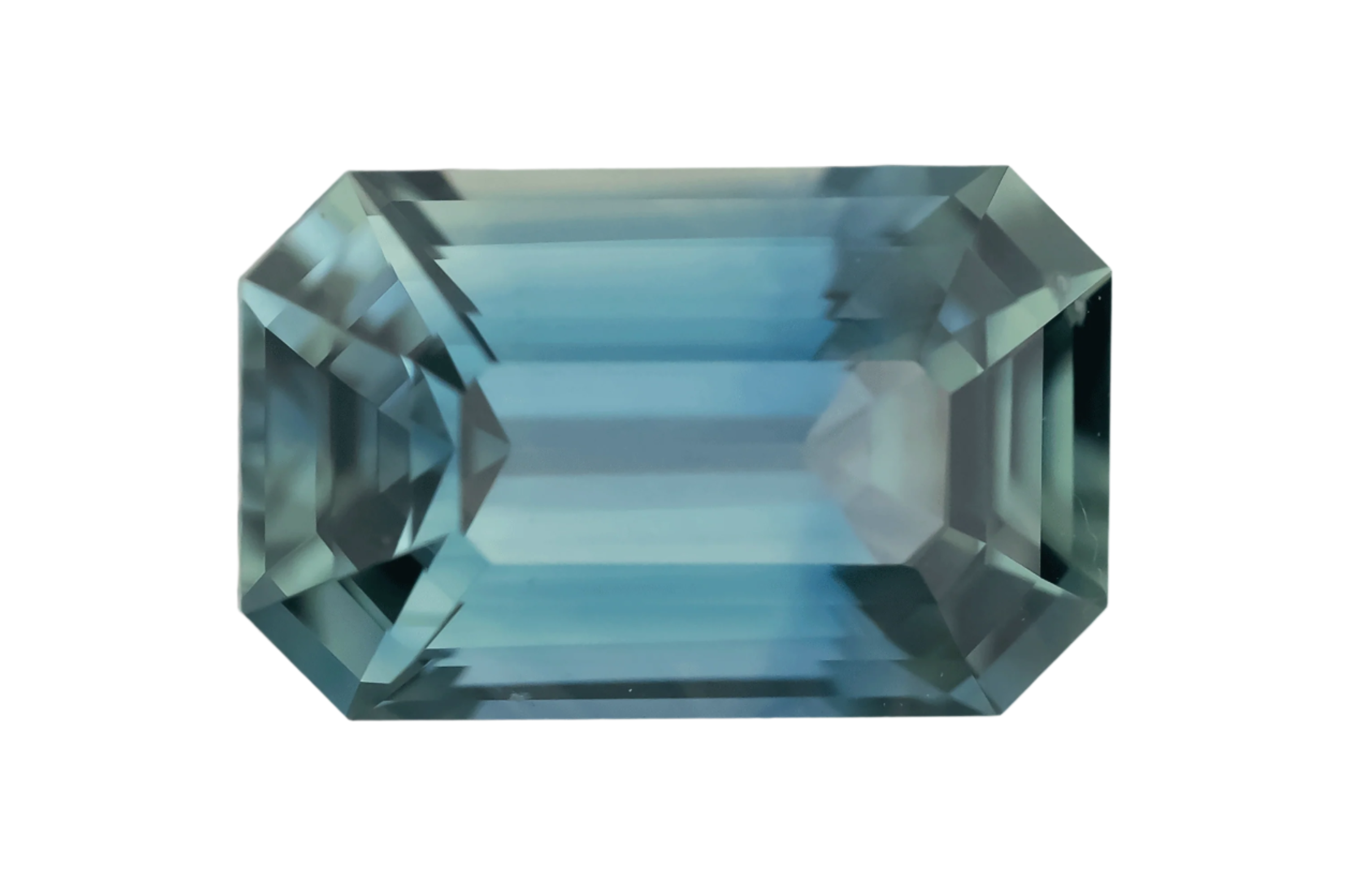 1.59 CT Emerald Cut Teal Sapphire - Lavender Creek Gems