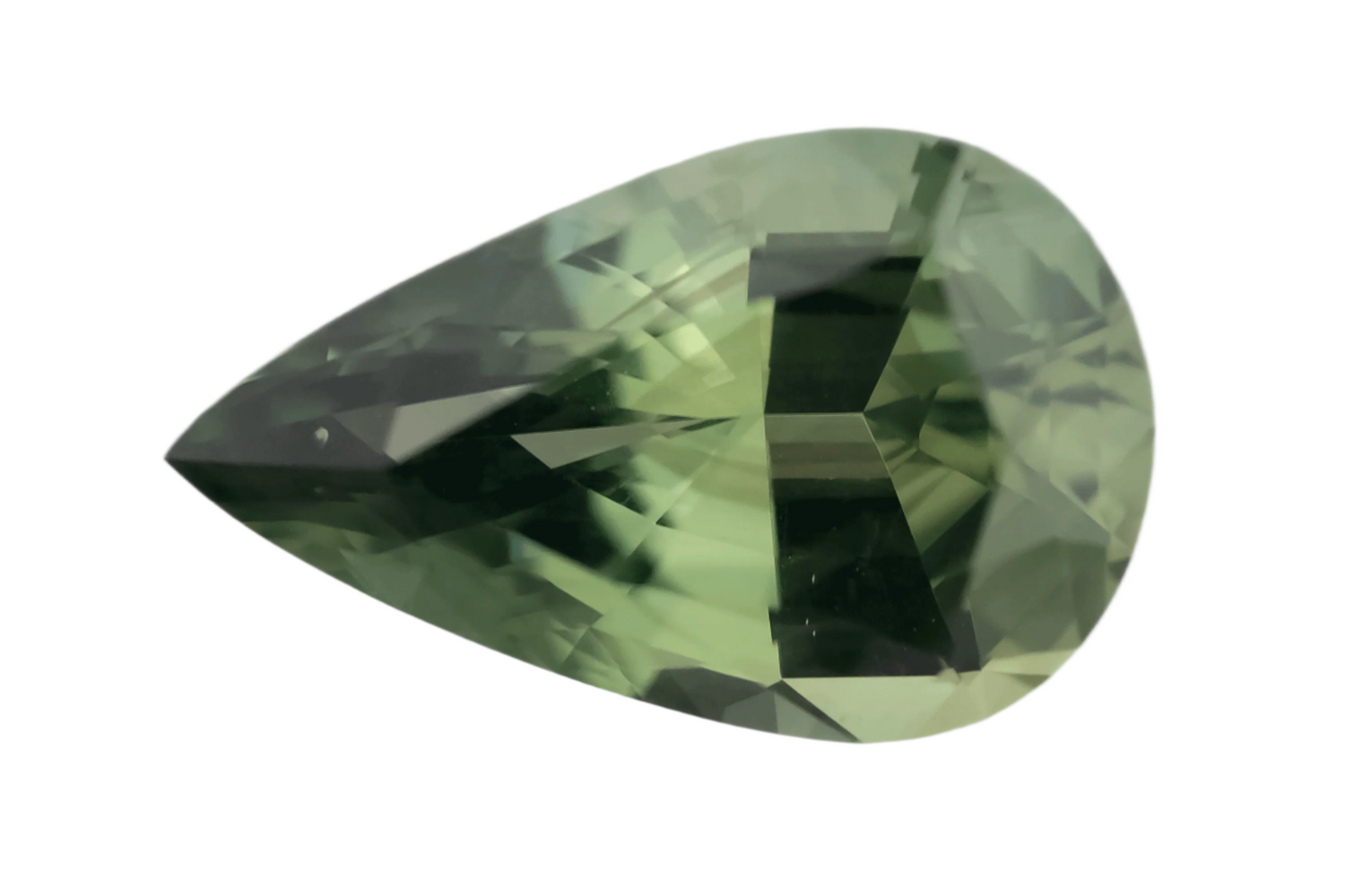 1.56 CT Pear Cut Green Sapphire - Lavender Creek Gems