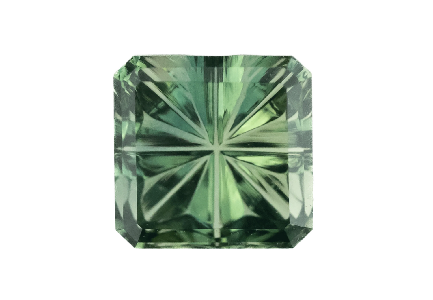 0.61 CT Square Starbrite™ Cut Green Australian Sapphire - Lavender Creek Gems