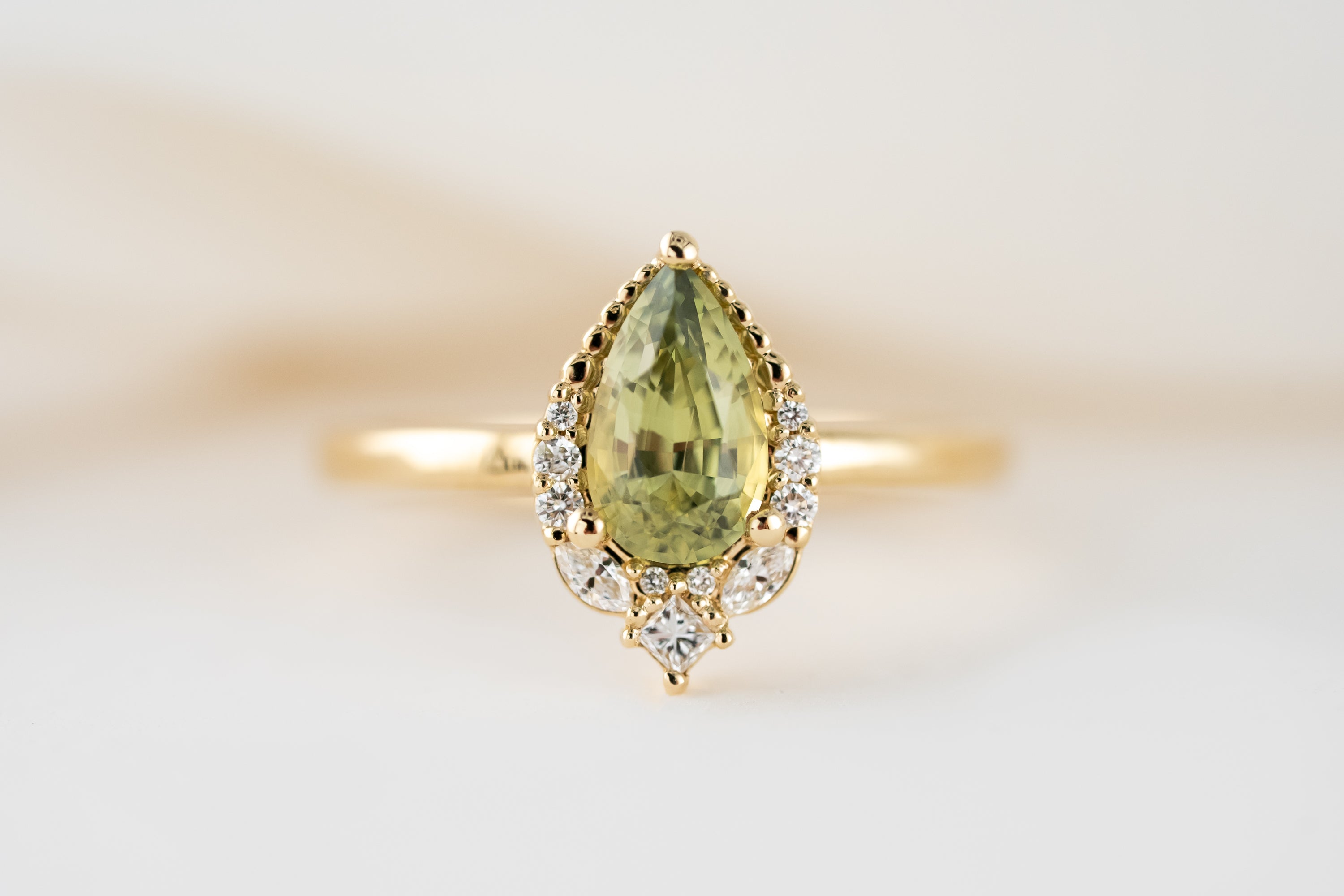 The Charlotte Ring | 1.32 CT Pear Green Sapphire
