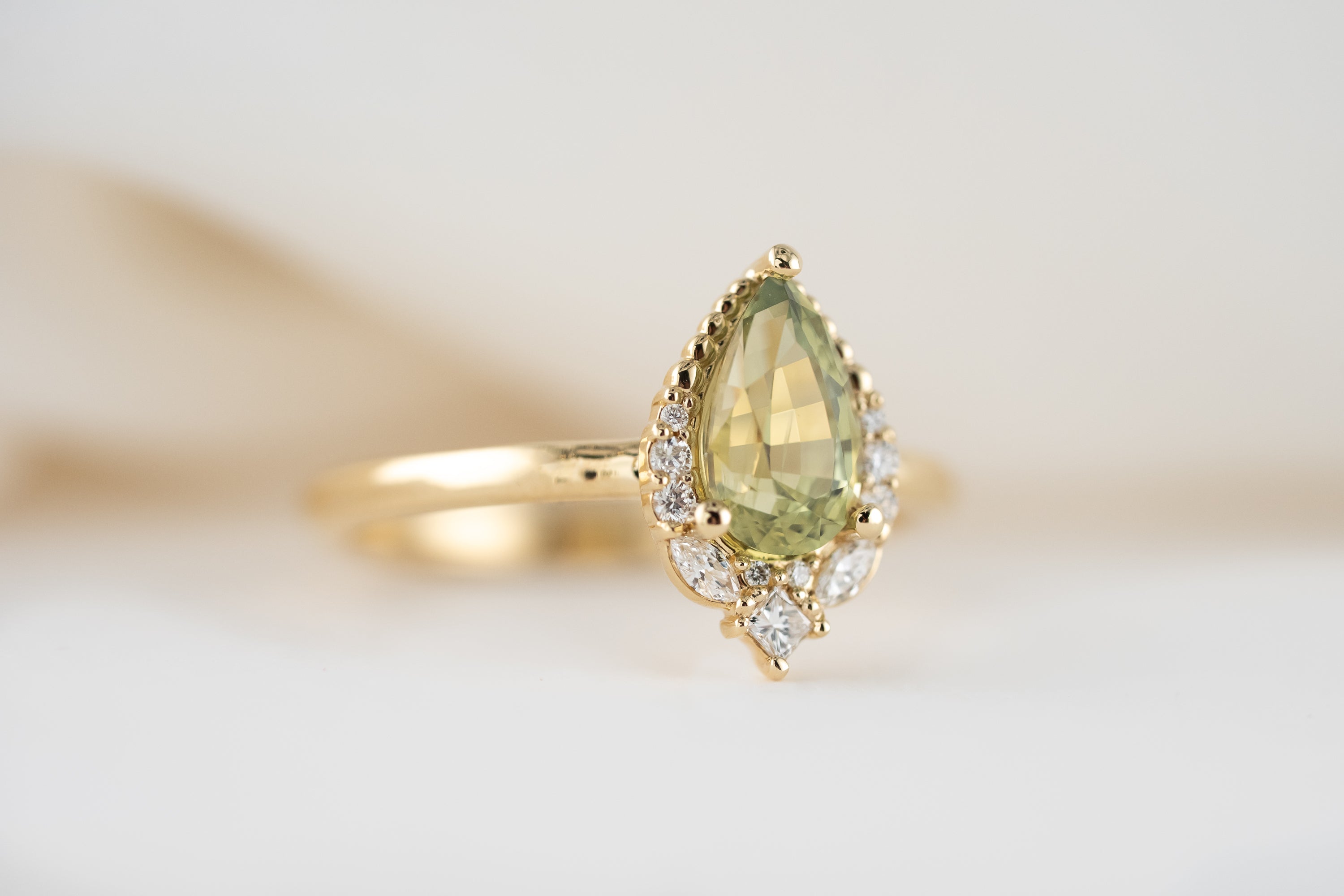 The Charlotte Ring | 1.32 CT Pear Green Sapphire