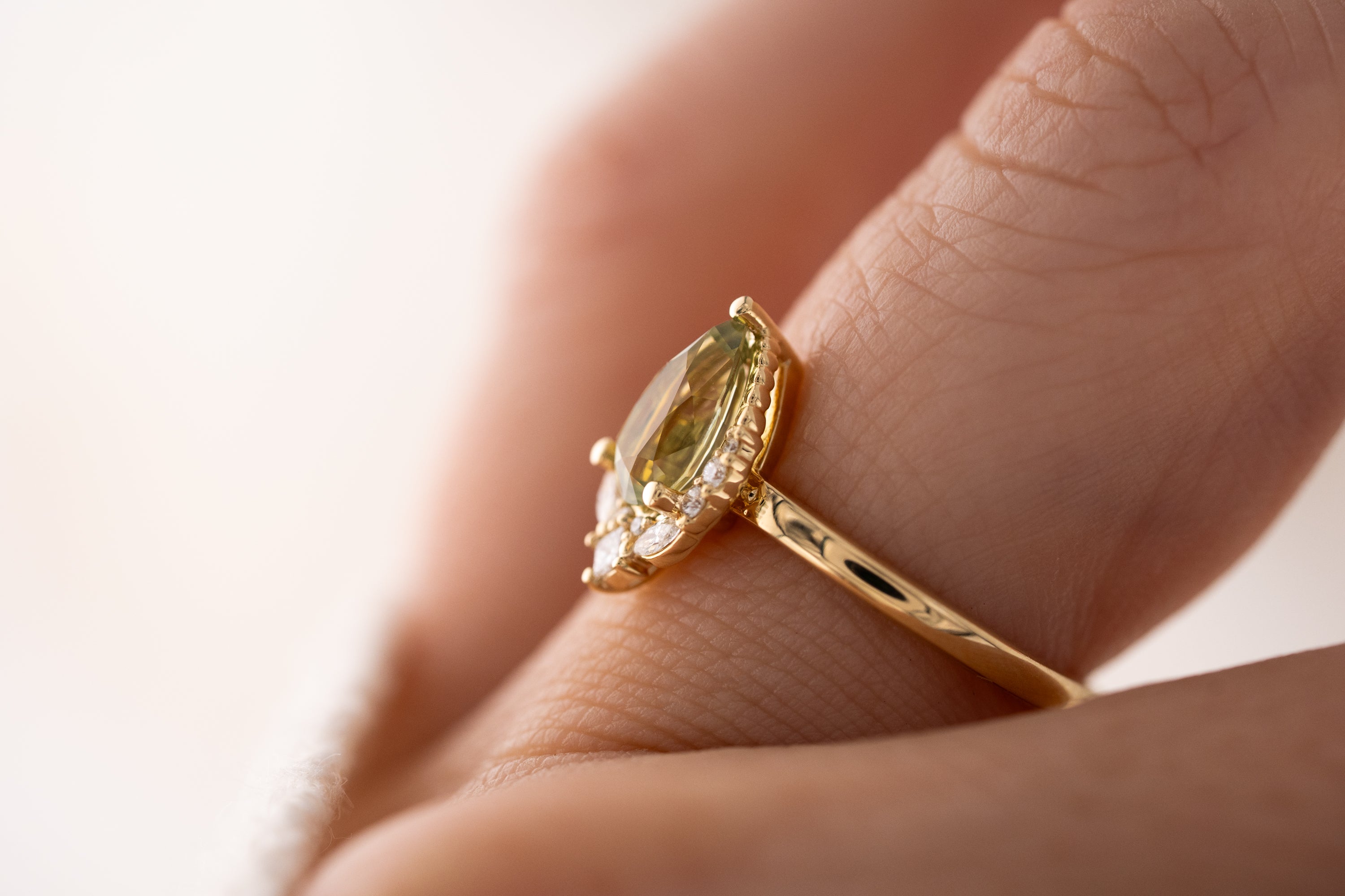 The Charlotte Ring | 1.32 CT Pear Green Sapphire