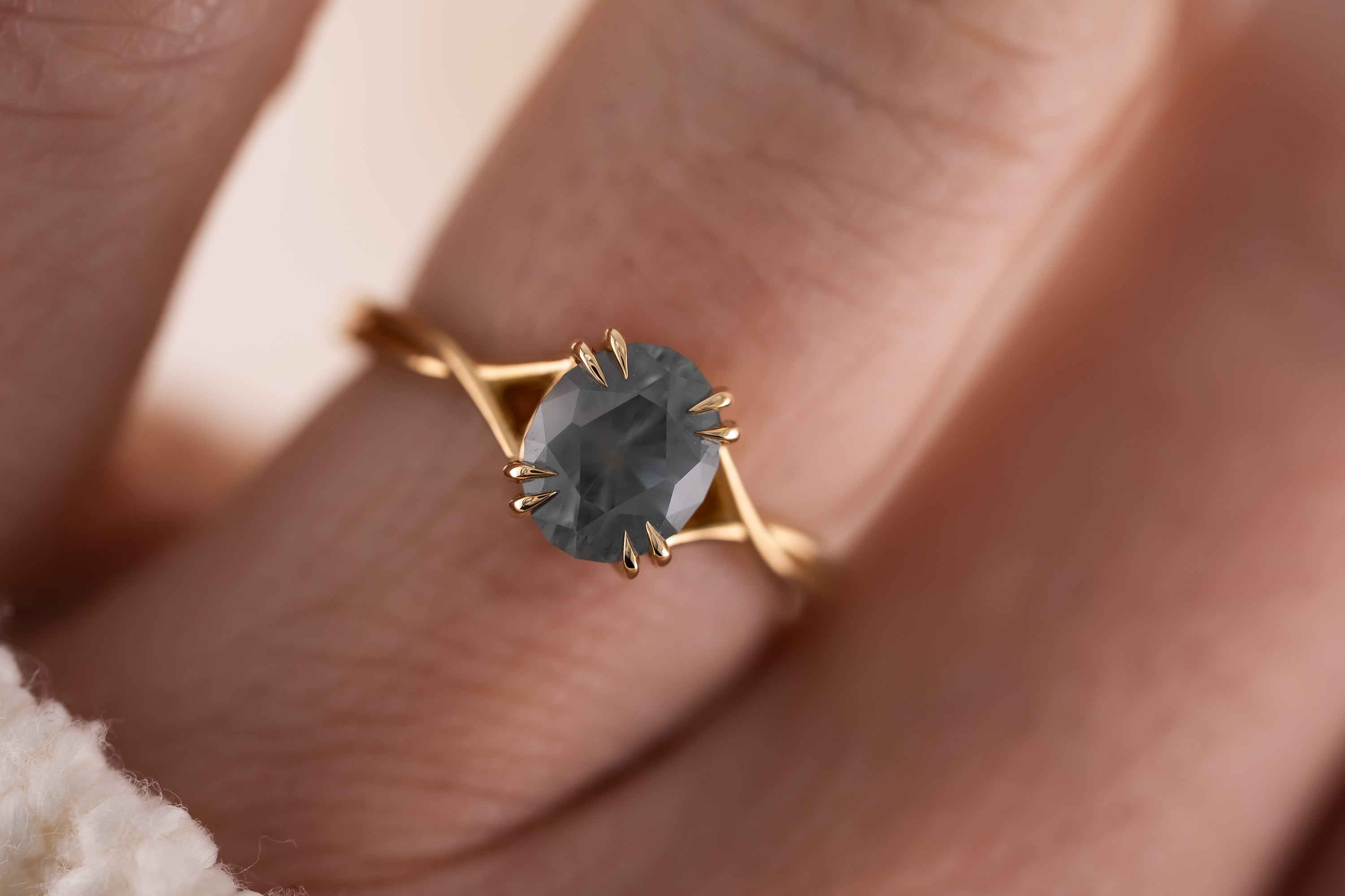 The Fates Ring | 1.97 CT Oval Opalescent Light Blue Montana Sapphire - Lavender Creek Gems