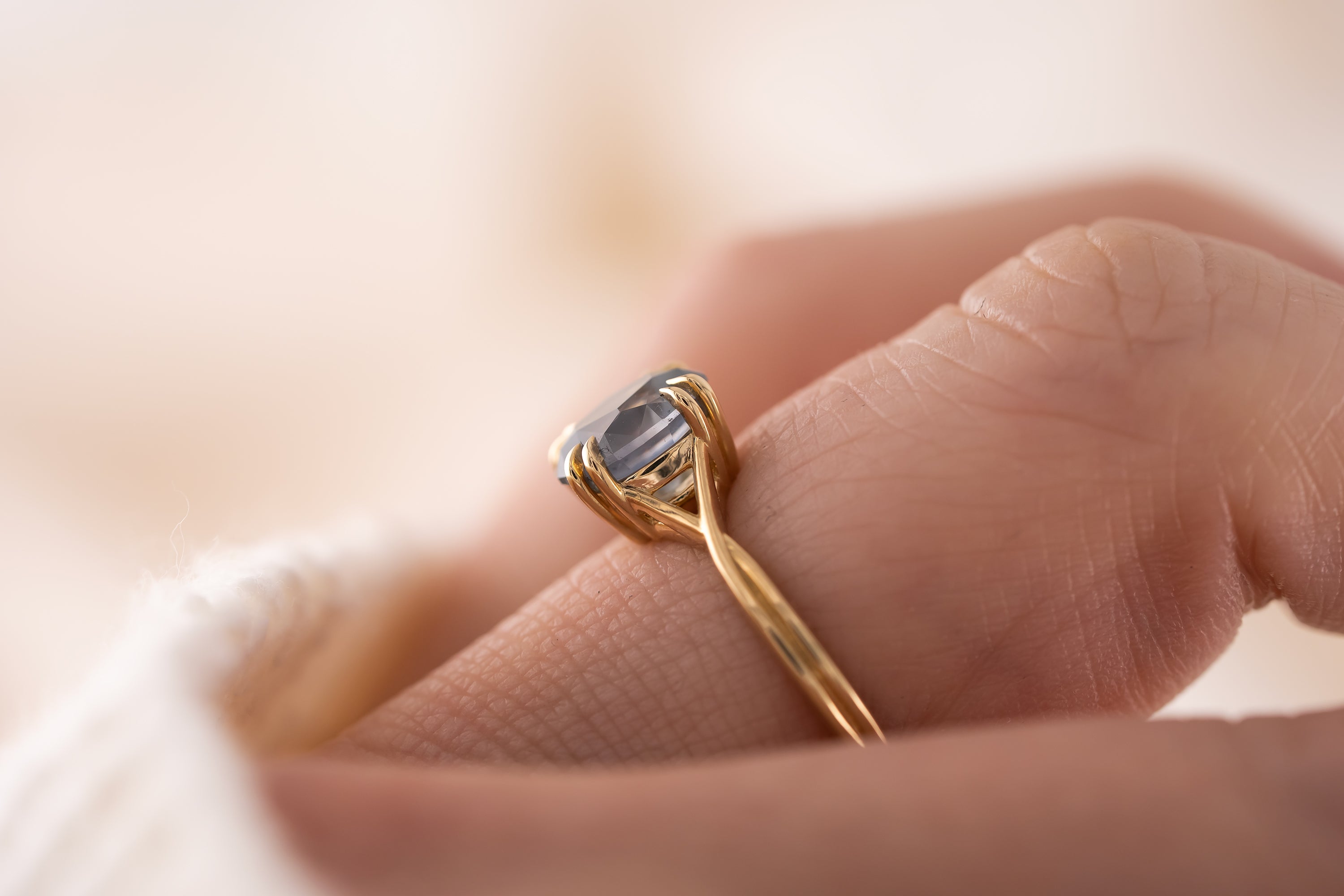 The Fates Ring | 1.97 CT Oval Opalescent Light Blue Montana Sapphire - Lavender Creek Gems