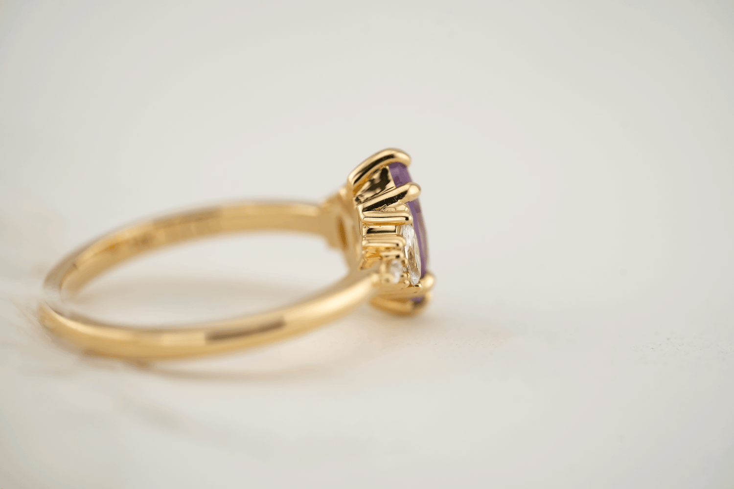 The Low Maeve Ring | 0.94 CT Purple Marquise Sapphire - Lavender Creek Gems