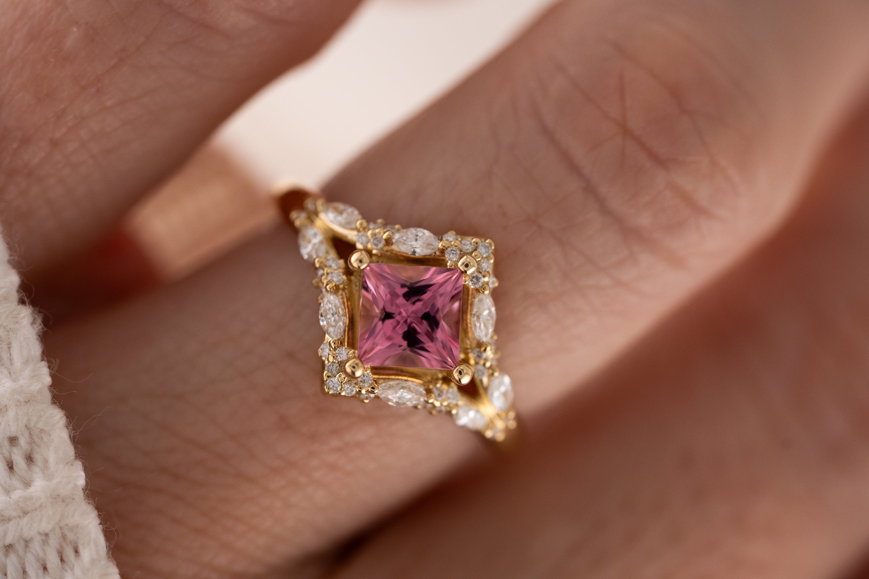 The Oracle Ring | 0.82 CT Princess Pink Tourmaline