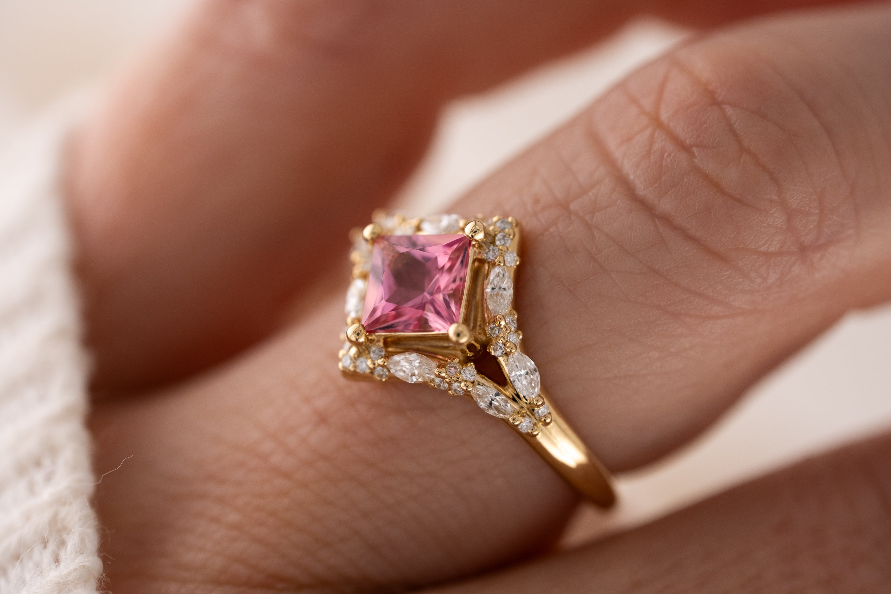 The Oracle Ring | 0.82 CT Princess Pink Tourmaline