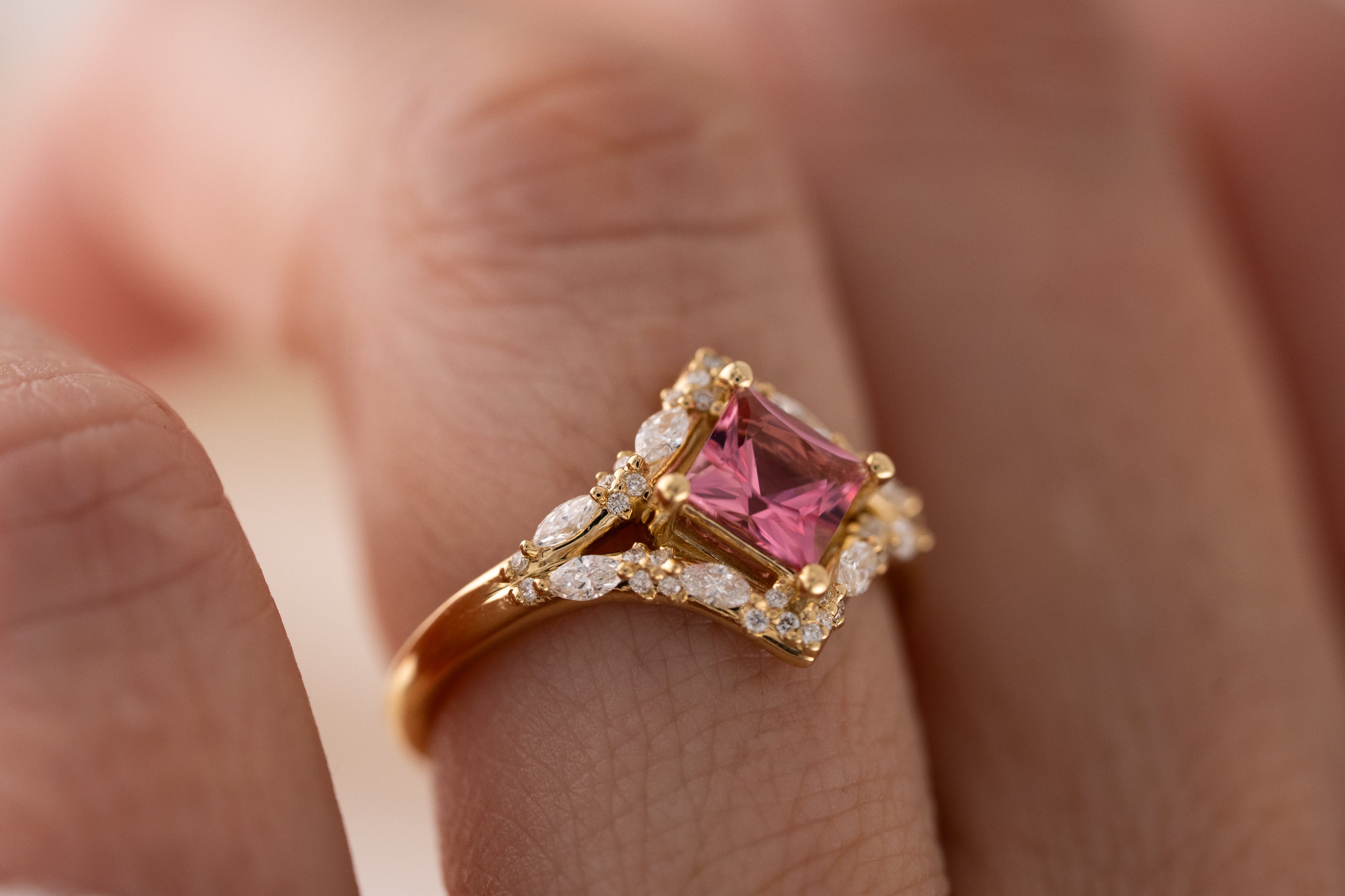 The Oracle Ring | 0.82 CT Princess Pink Tourmaline