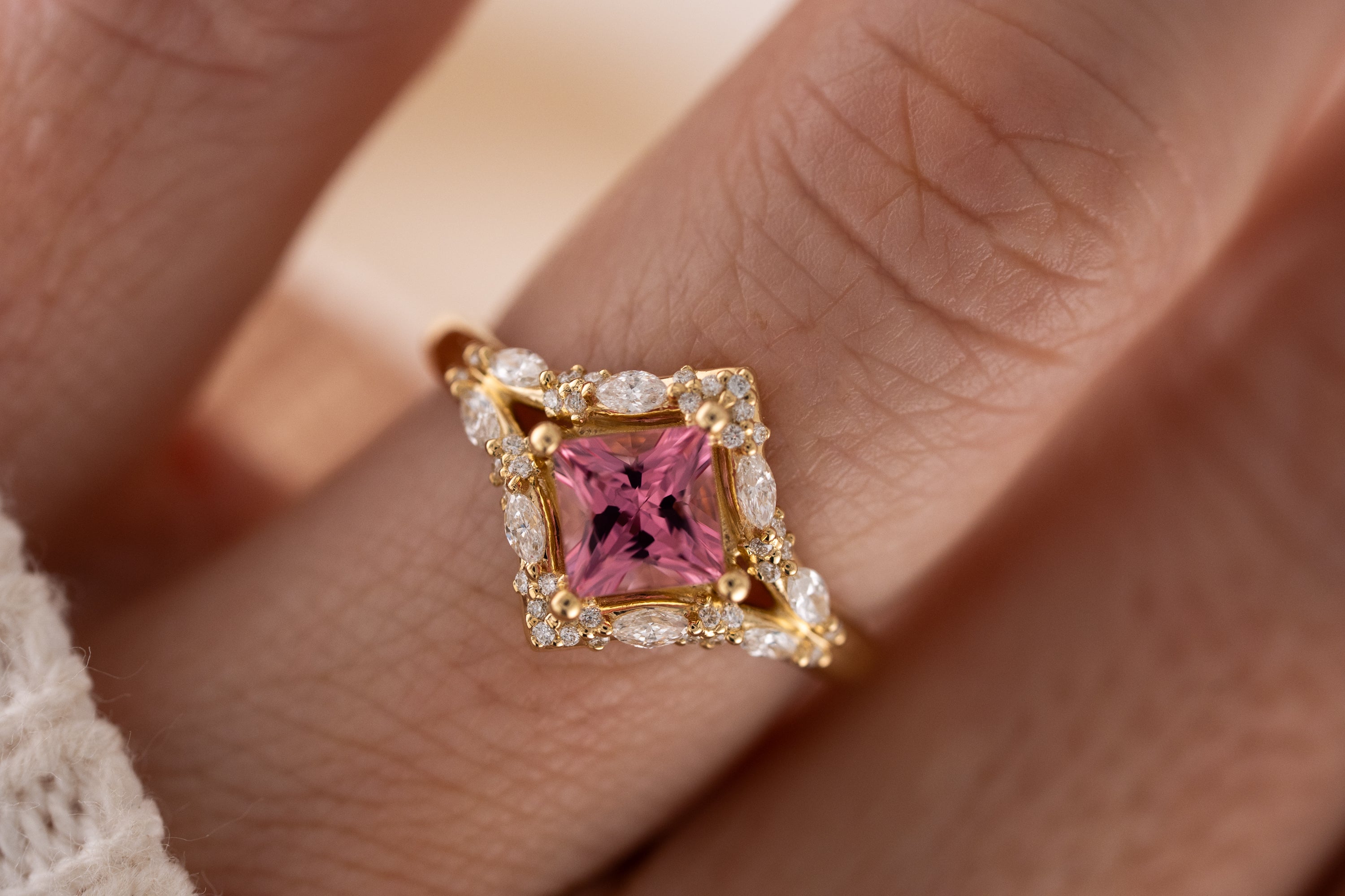 The Oracle Ring | 0.82 CT Princess Pink Tourmaline