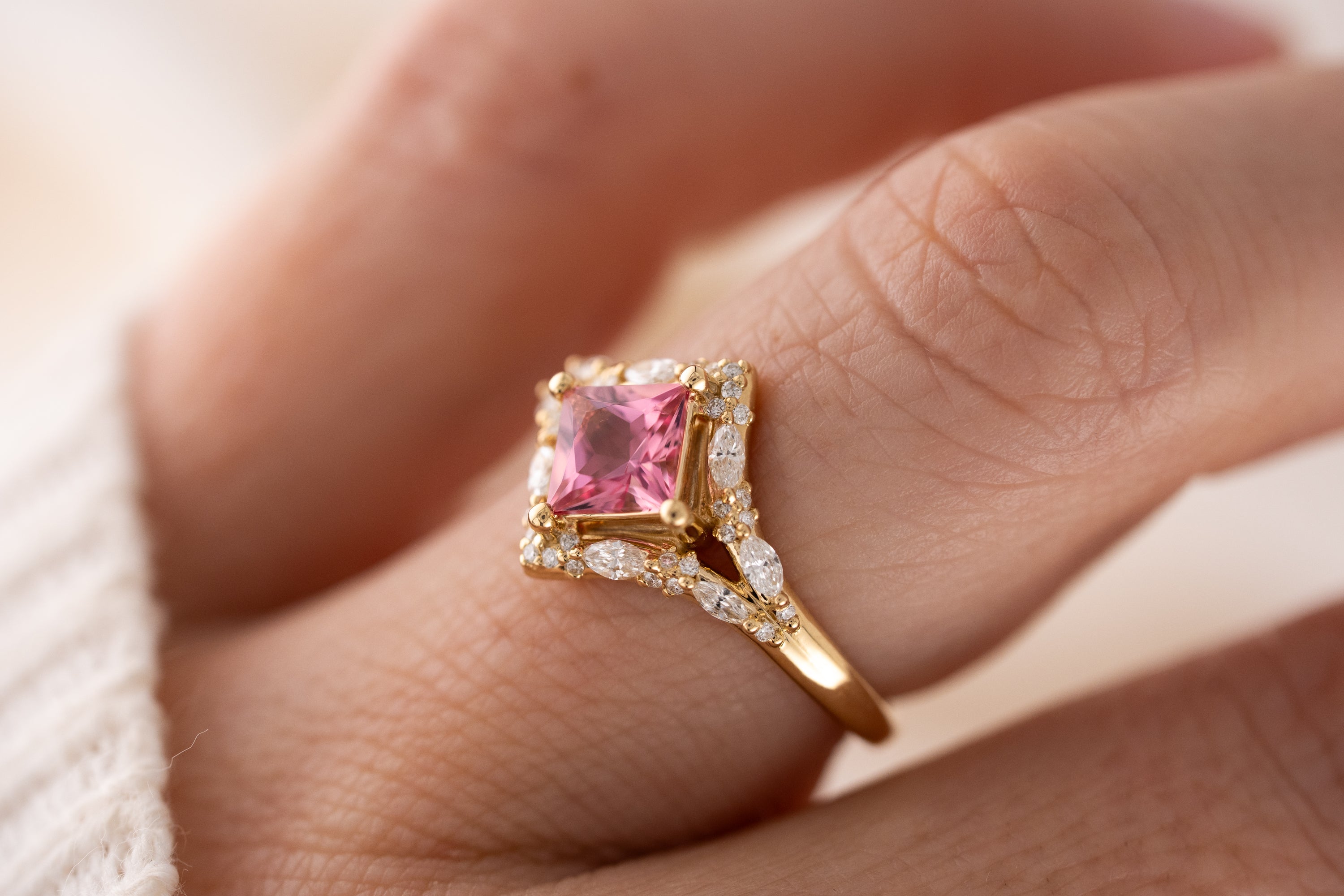 The Oracle Ring | 0.82 CT Princess Pink Tourmaline