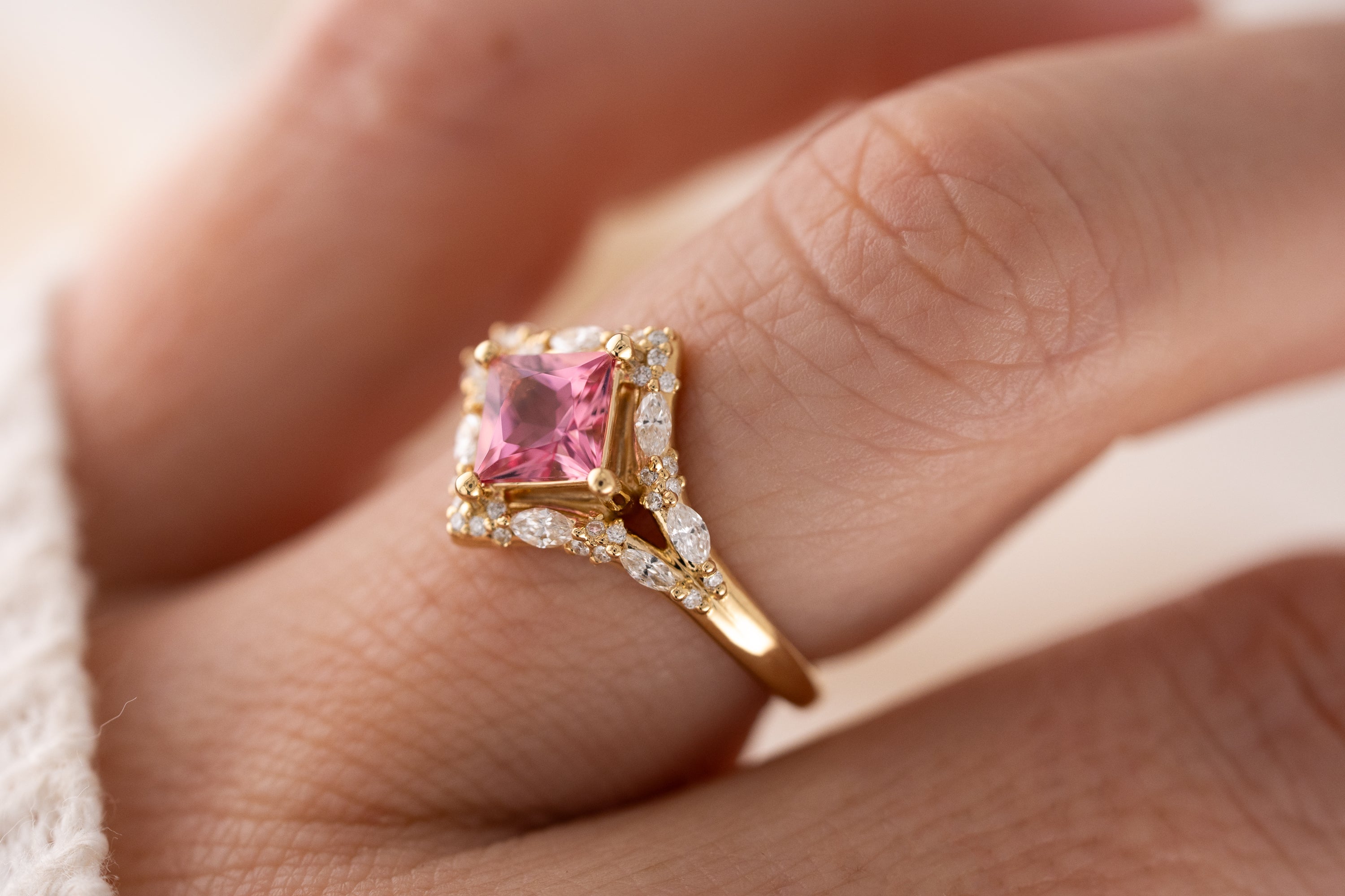 The Oracle Ring | 0.82 CT Princess Pink Tourmaline