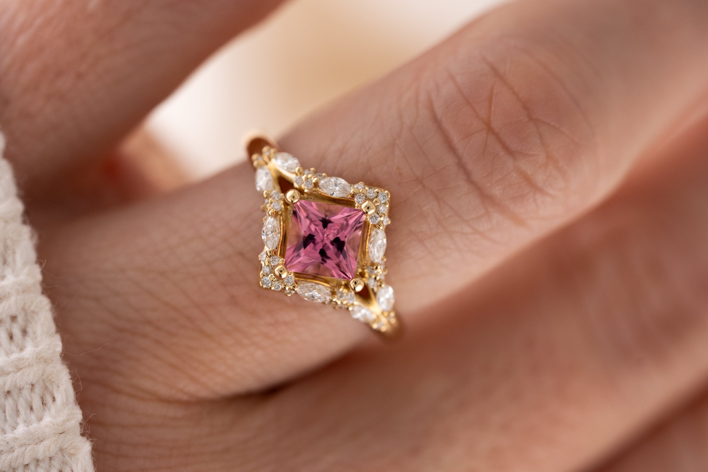 The Oracle Ring | 0.82 CT Princess Pink Tourmaline