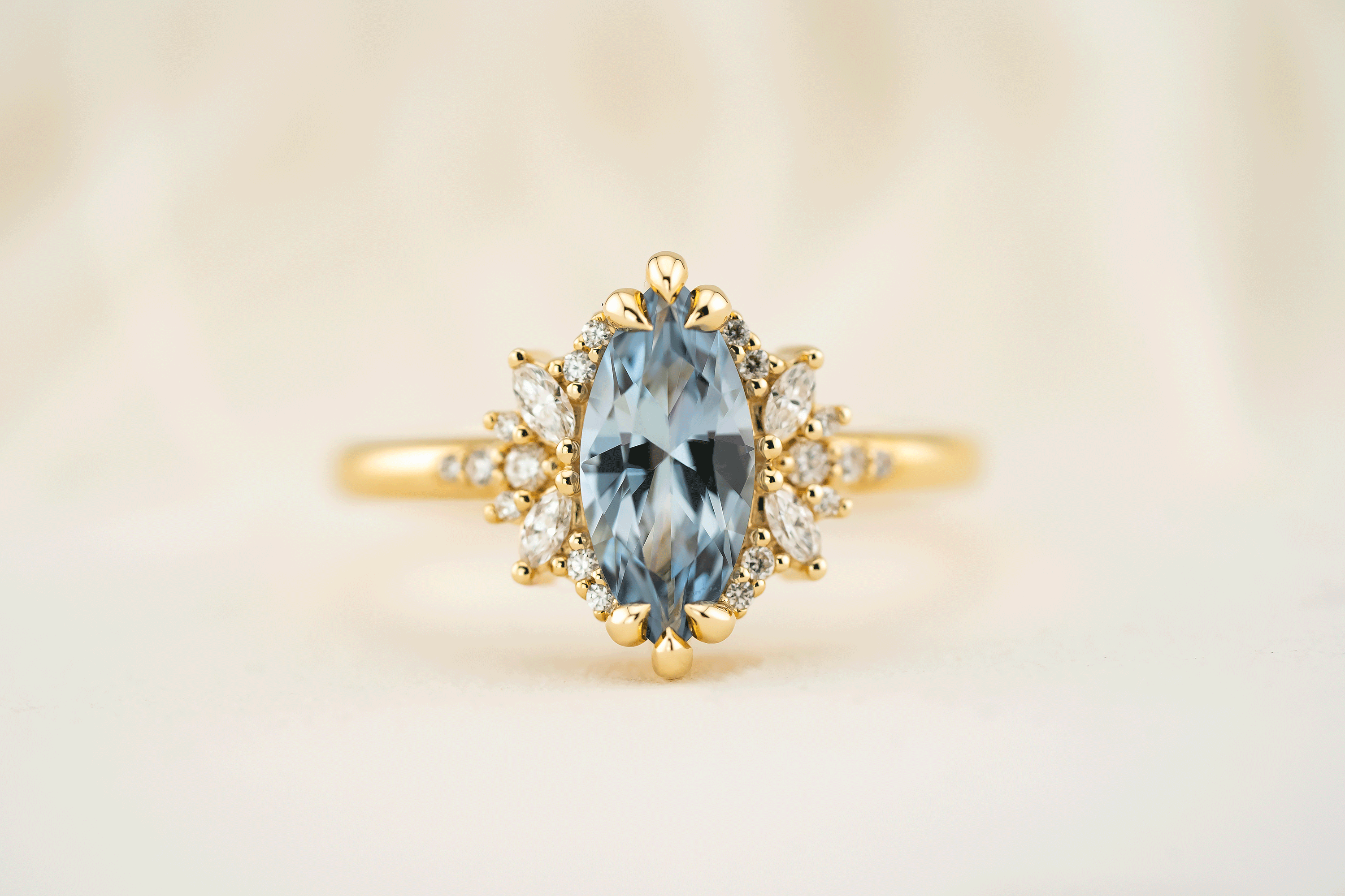 The Reverie Ring | 1.37 CT Marquise Blue Sapphire - Lavender Creek Gems