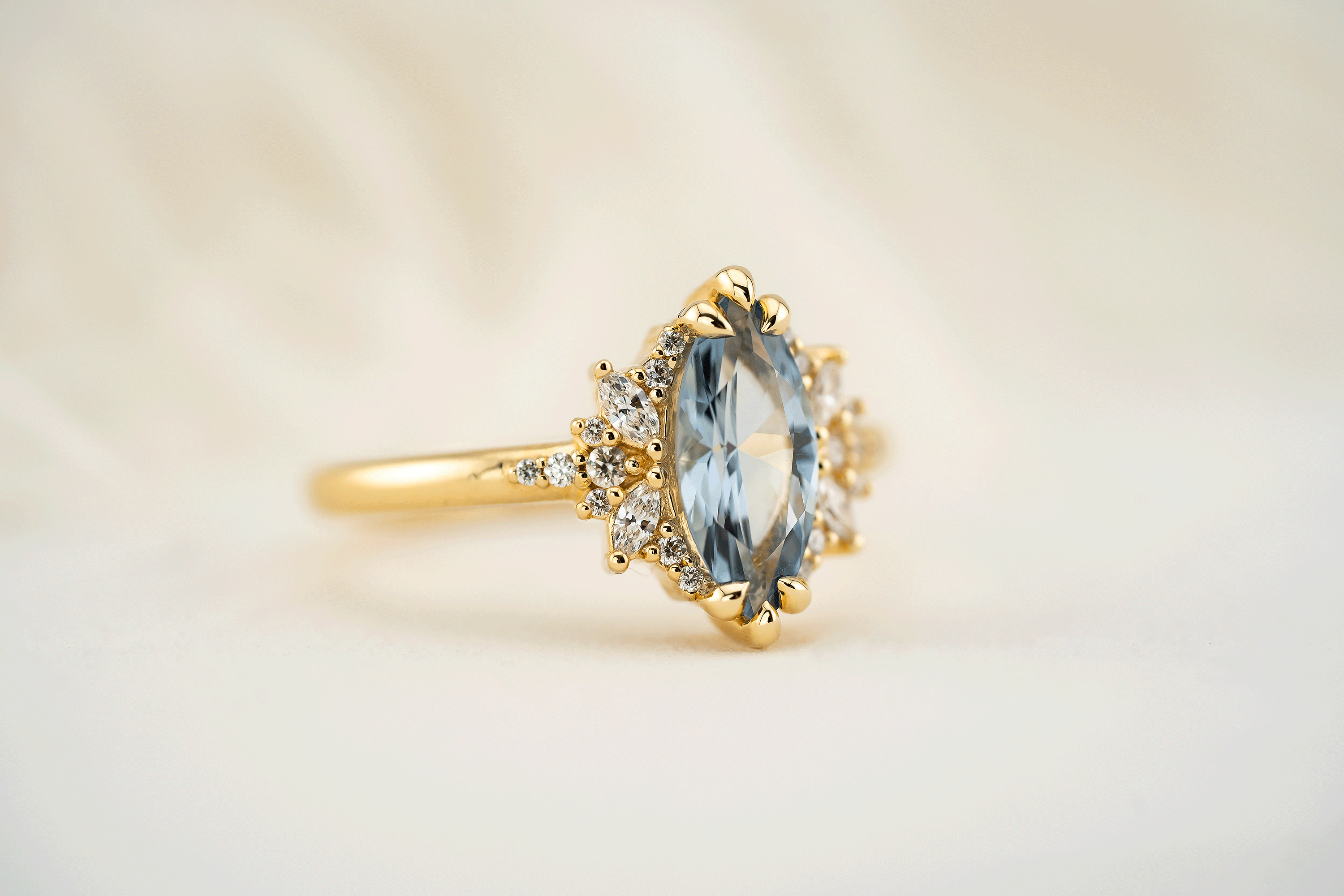 The Reverie Ring | 1.37 CT Marquise Blue Sapphire - Lavender Creek Gems