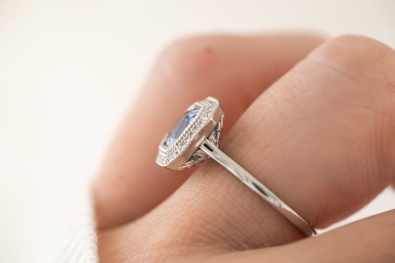 The Satine Ring | 1.95 CT Asscher Cornflower Blue Sapphire - Lavender Creek Gems