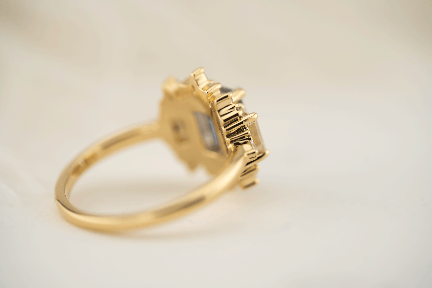 The Marial Ring | 1.51 Cornflower Blue Emerald Cut Sapphire - Lavender Creek Gems