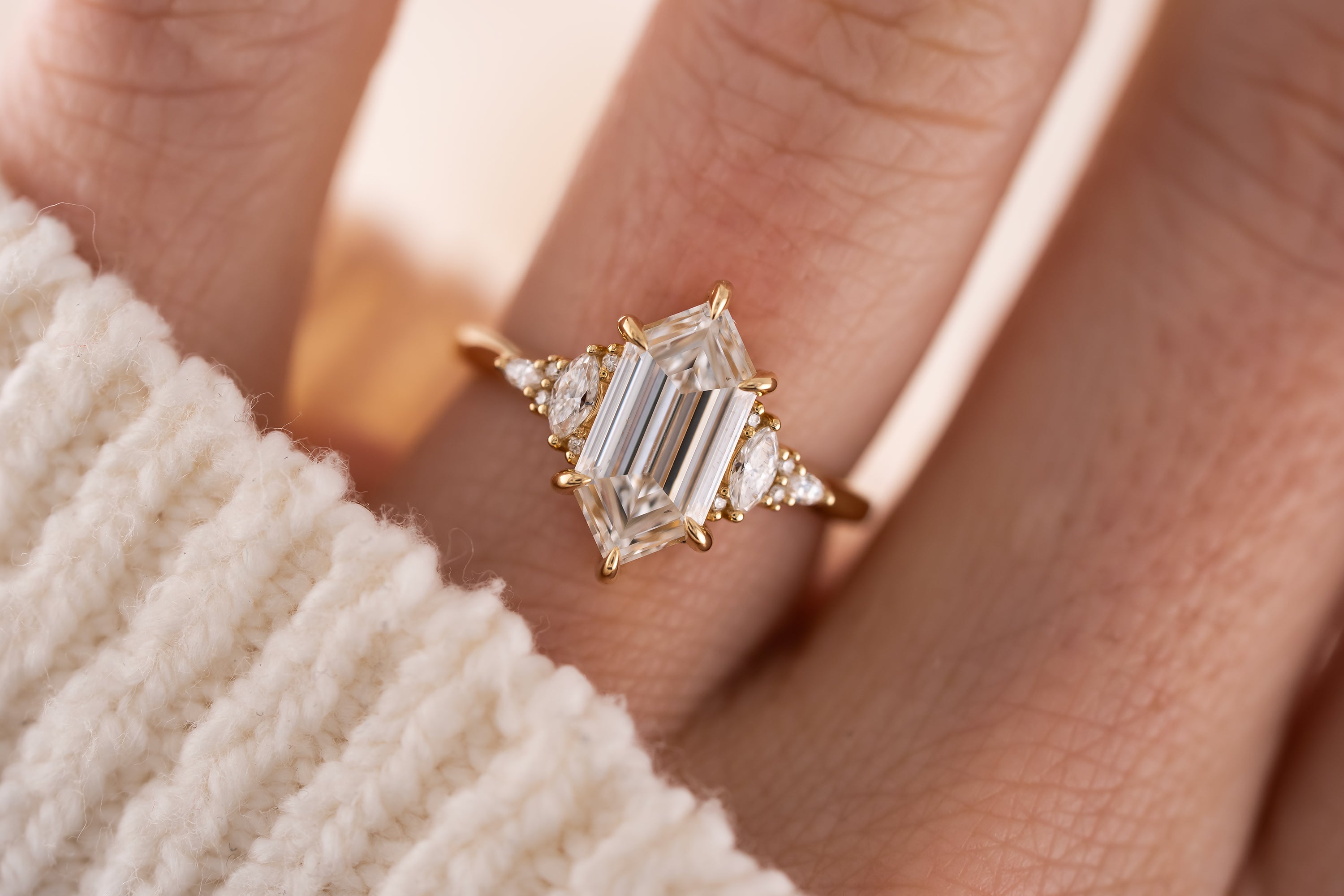 The Low Maeve Ring | 2 CT Elongated Hexagon Diamond - Lavender Creek Gems