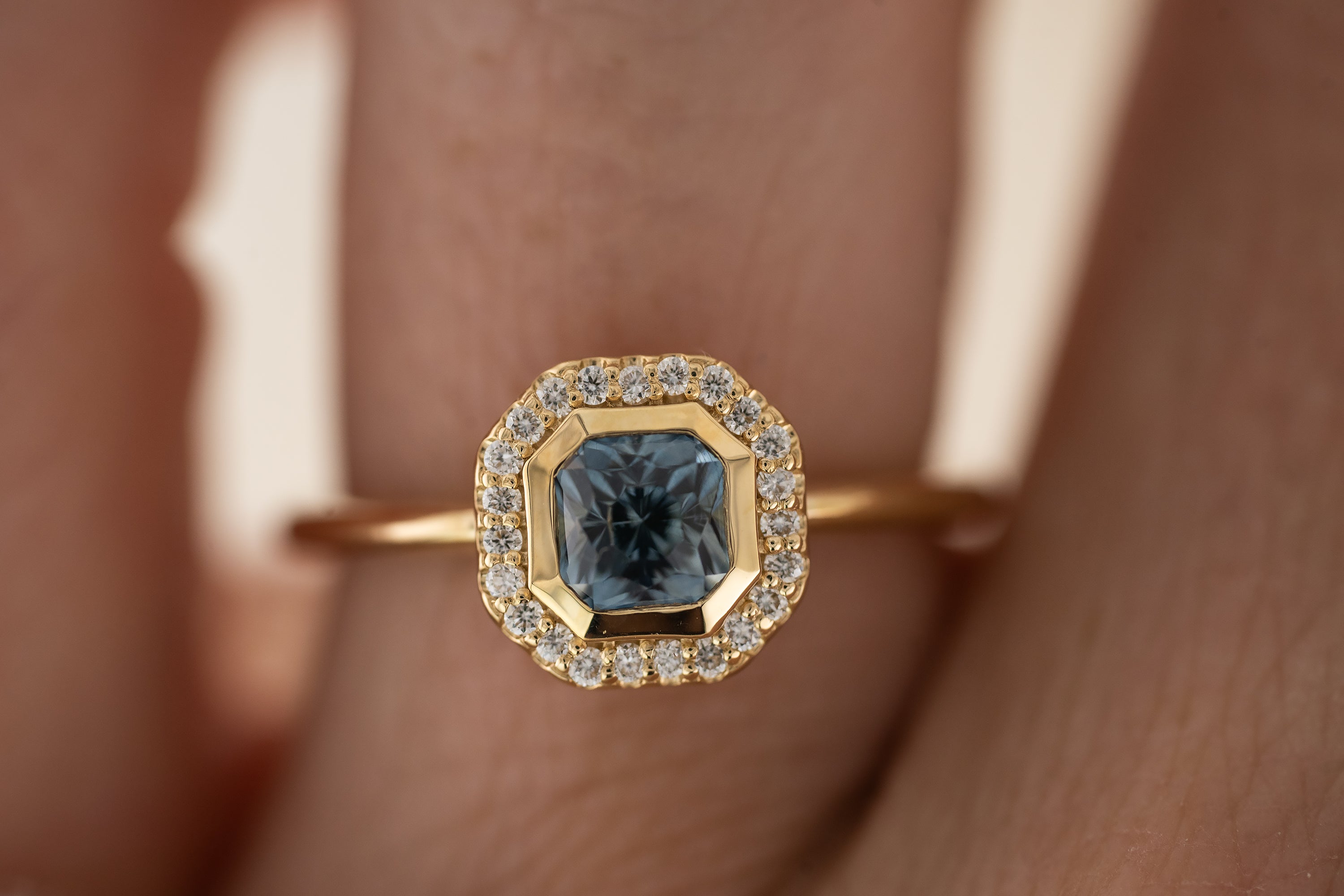 The Gardenia Ring | 1 CT Square Regal Radiant™ Light Blue Montana Sapphire - Lavender Creek Gems