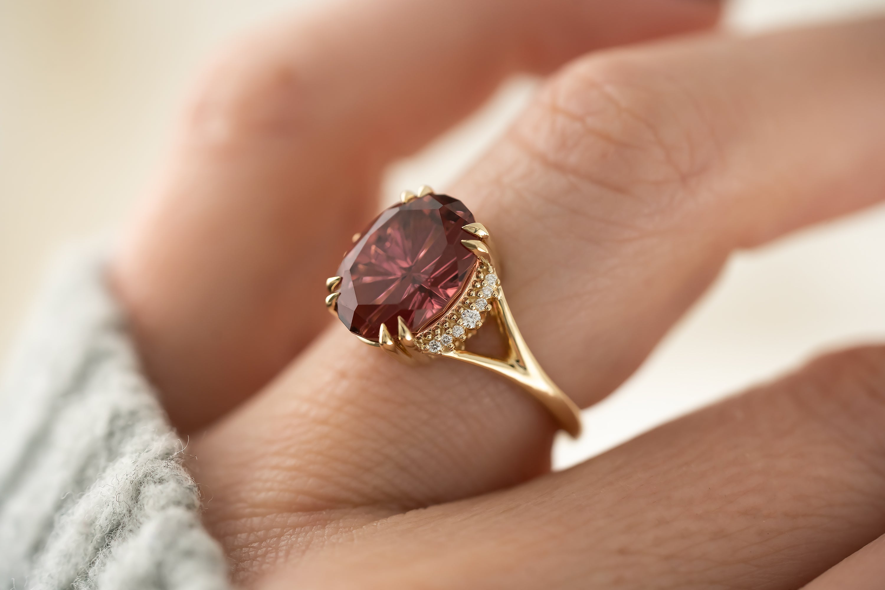 The Serendipity Ring | 4.39 CT Oval Starbrite™ Pink Tourmaline - Lavender Creek Gems